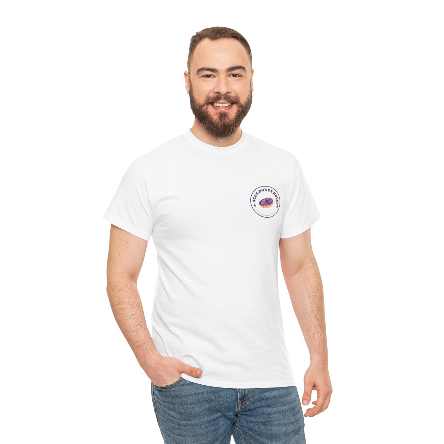 Unisex Heavy Cotton Tee - Ace and Aro fun tee "donut need sex or romance" Casual T-Shirt