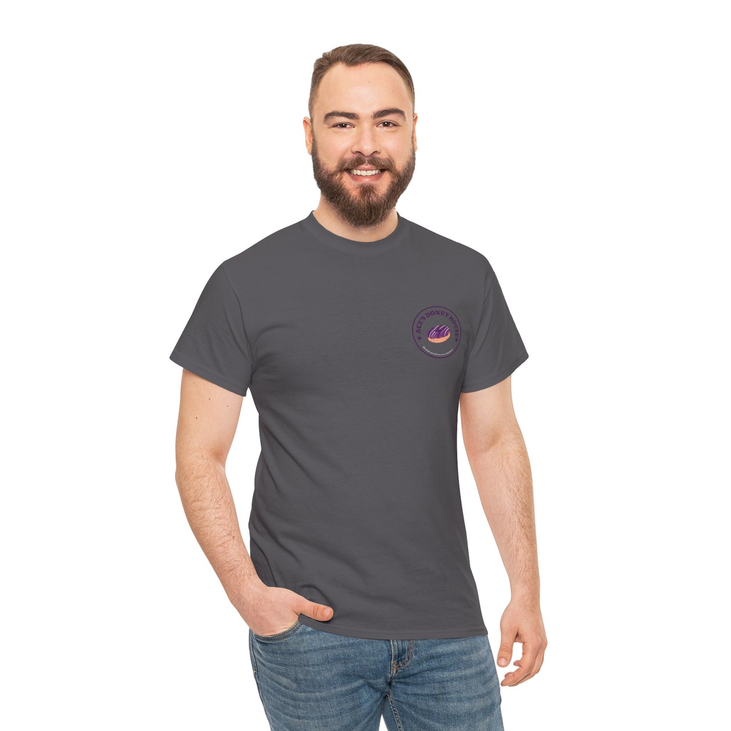 Unisex Heavy Cotton Tee - Ace and Aro fun tee "donut need sex or romance" Casual T-Shirt