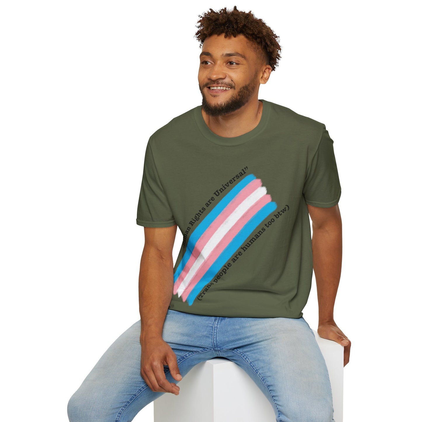 Unisex Softstyle T-Shirt - Trans Rights are Human Rights, Human Rights are Universal, LGBTQ+ Pride, Comfortable Casual Wear