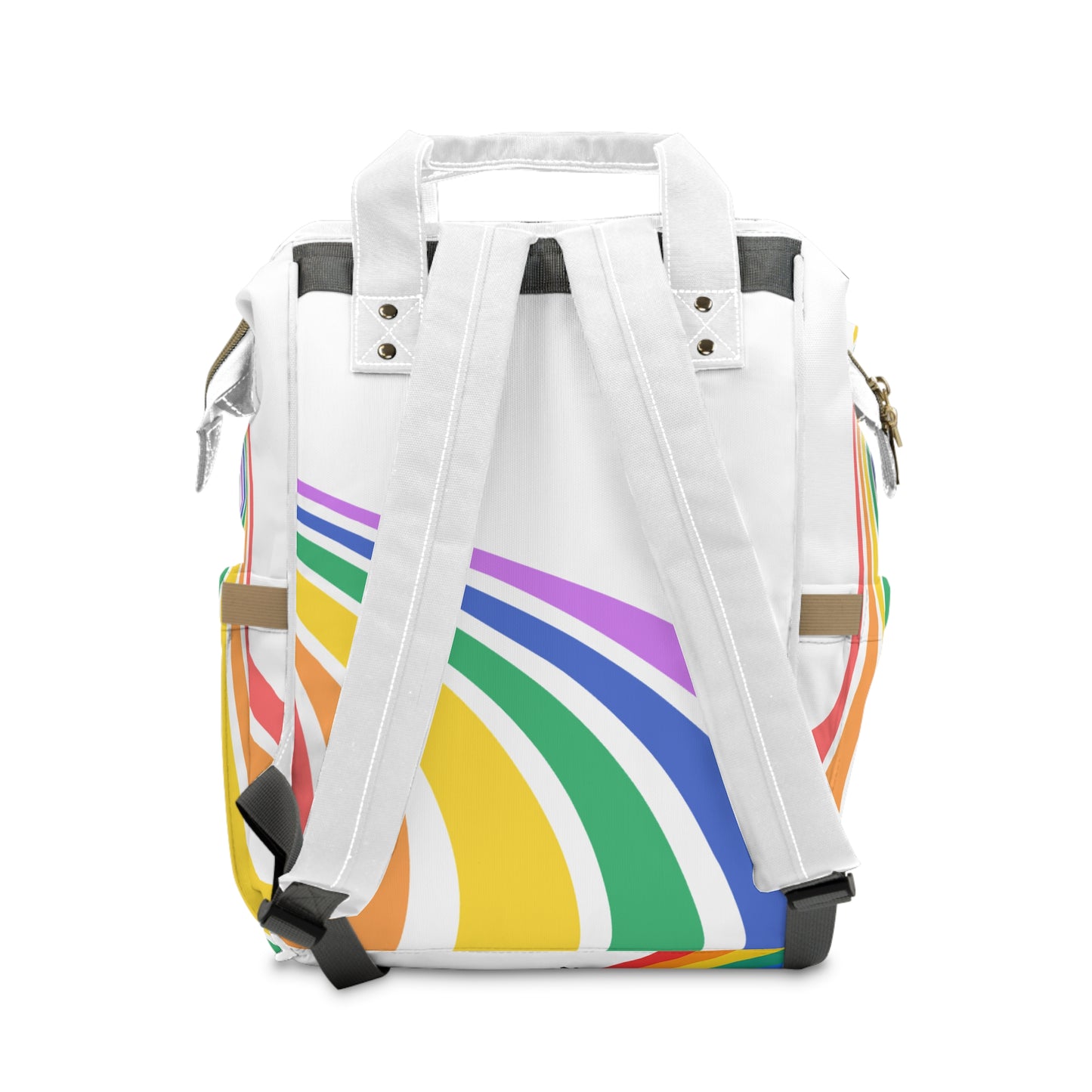 Stylish Multifunctional Diaper Backpack with Fun Warning Design