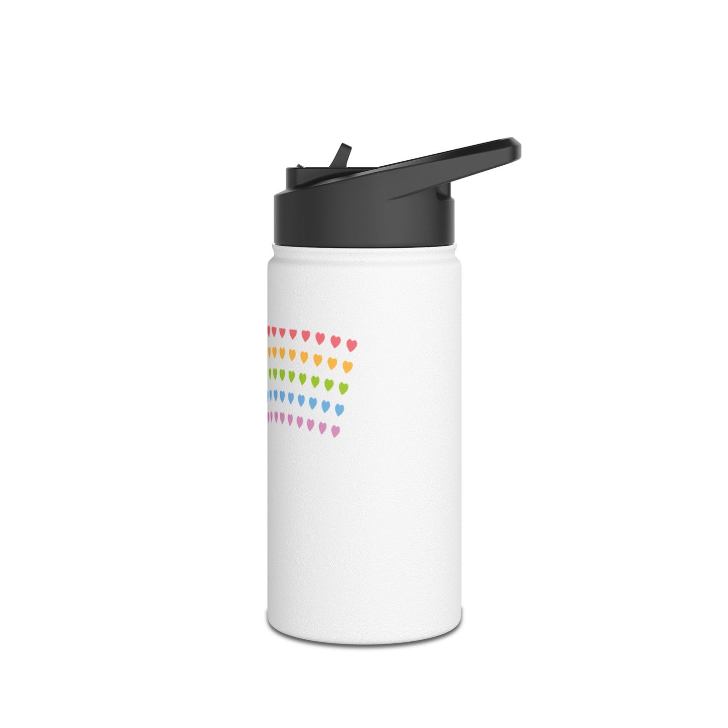 PRIDE LGBTQ+ family Rainbow Hearts Stainless Steel Water Bottle for Family, Eco-Friendly Hydration, Stay Hydrated