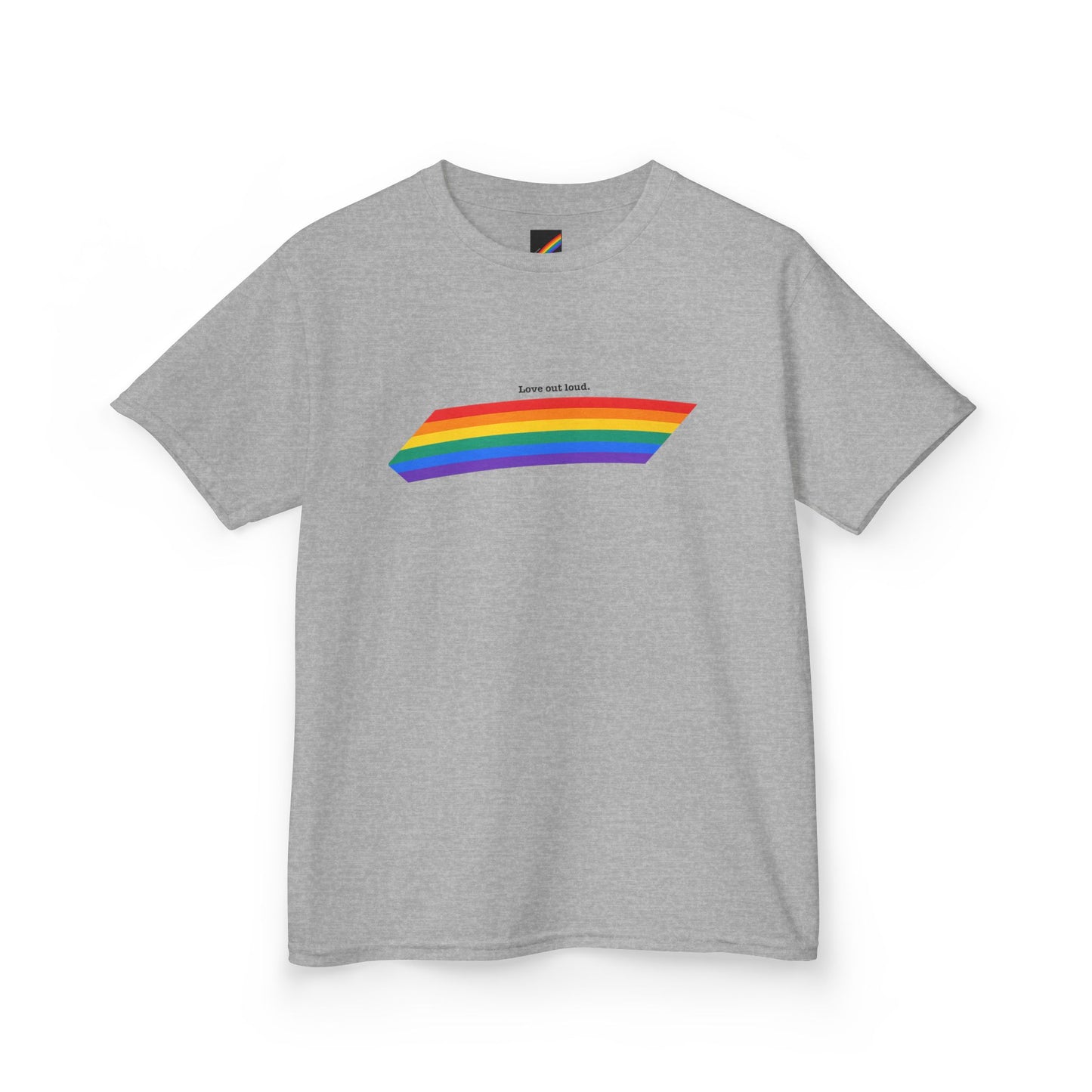 Kids Rainbow Graphic Tee - "Love out Loud" Design pride