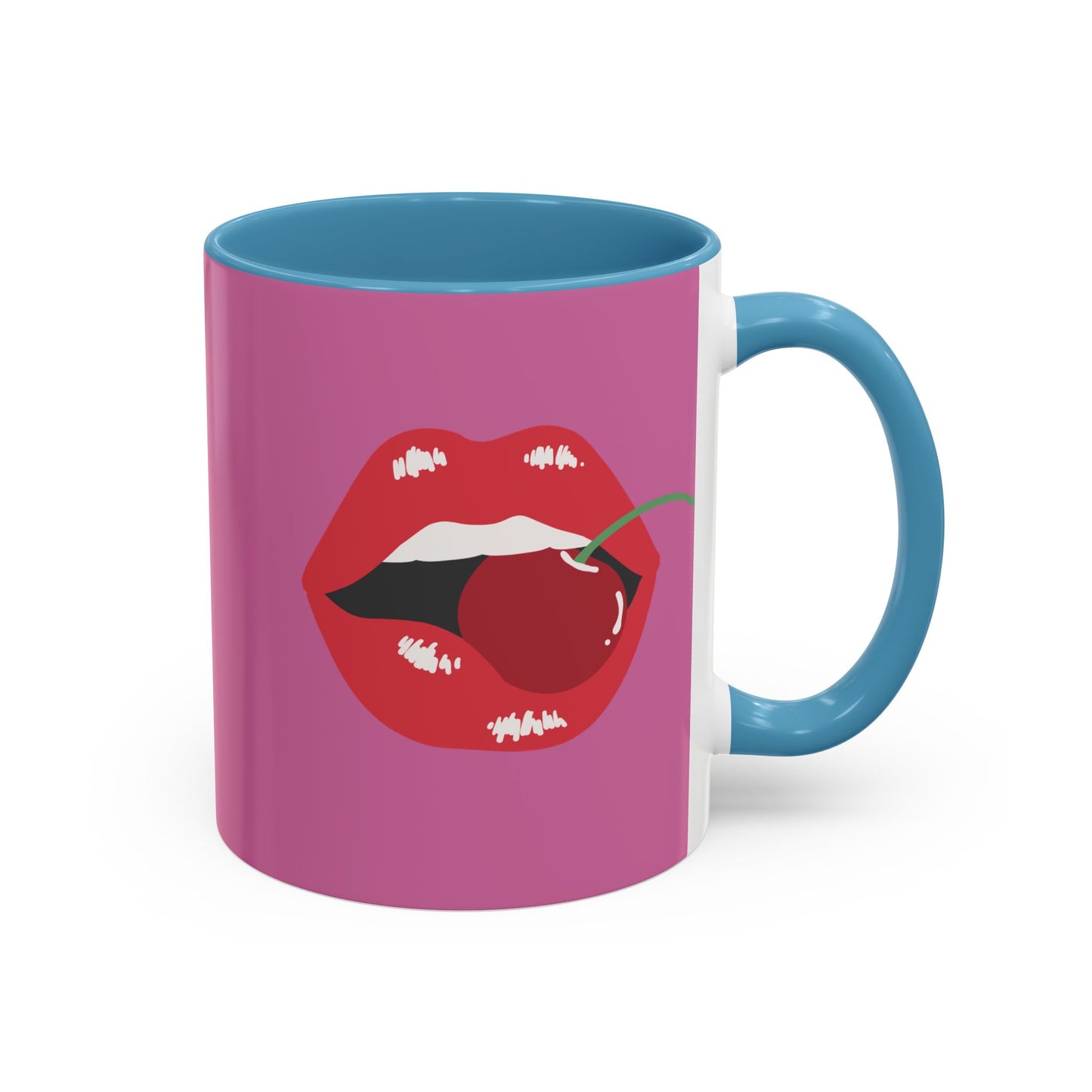 LGBT kiss girls Rainbow & Cherry Accent Coffee Mug - 11oz & 15oz