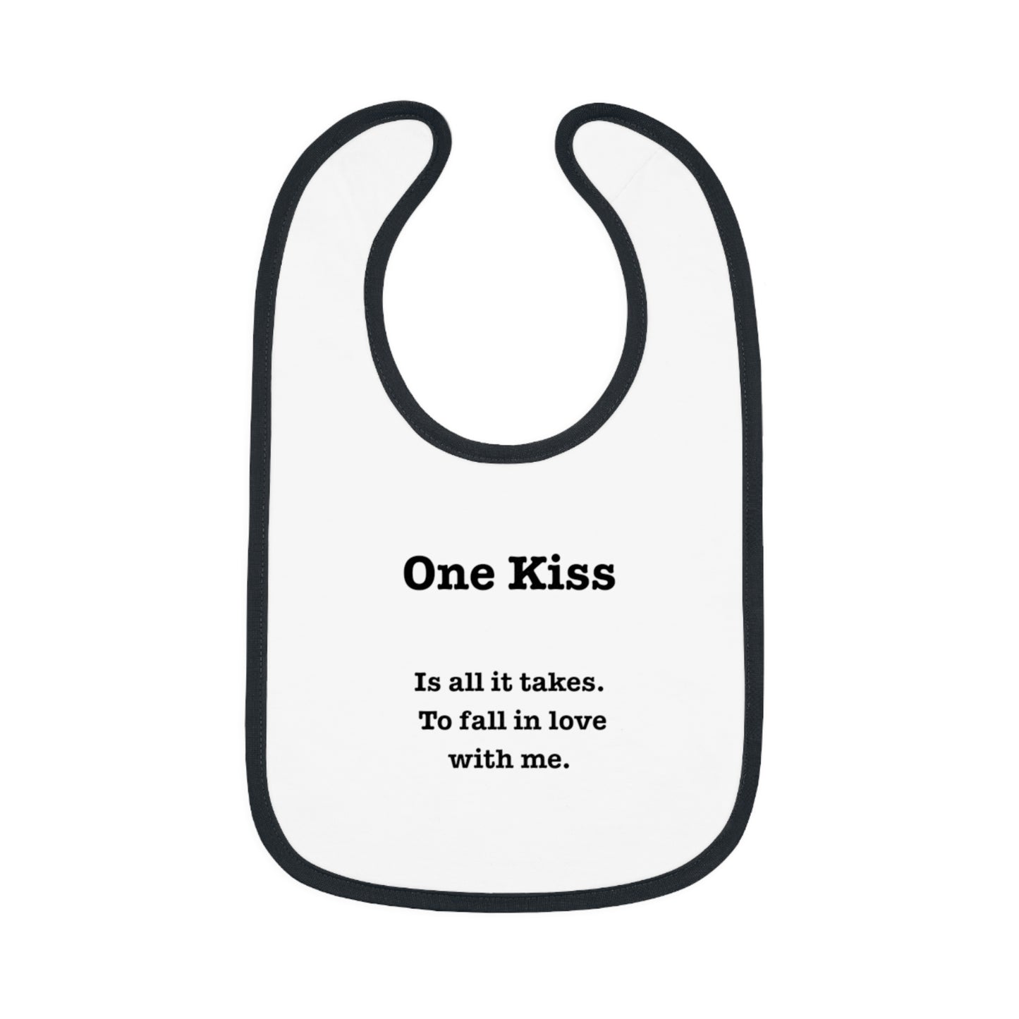 Cute Baby Bib - 'One Kiss' Inspirational Baby Bib for New Parents