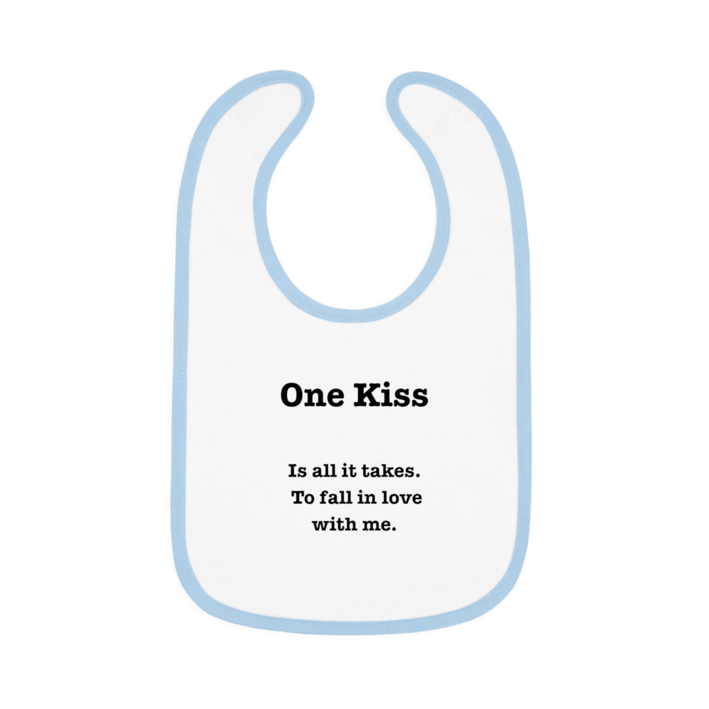 Cute Baby Bib - 'One Kiss' Inspirational Baby Bib for New Parents
