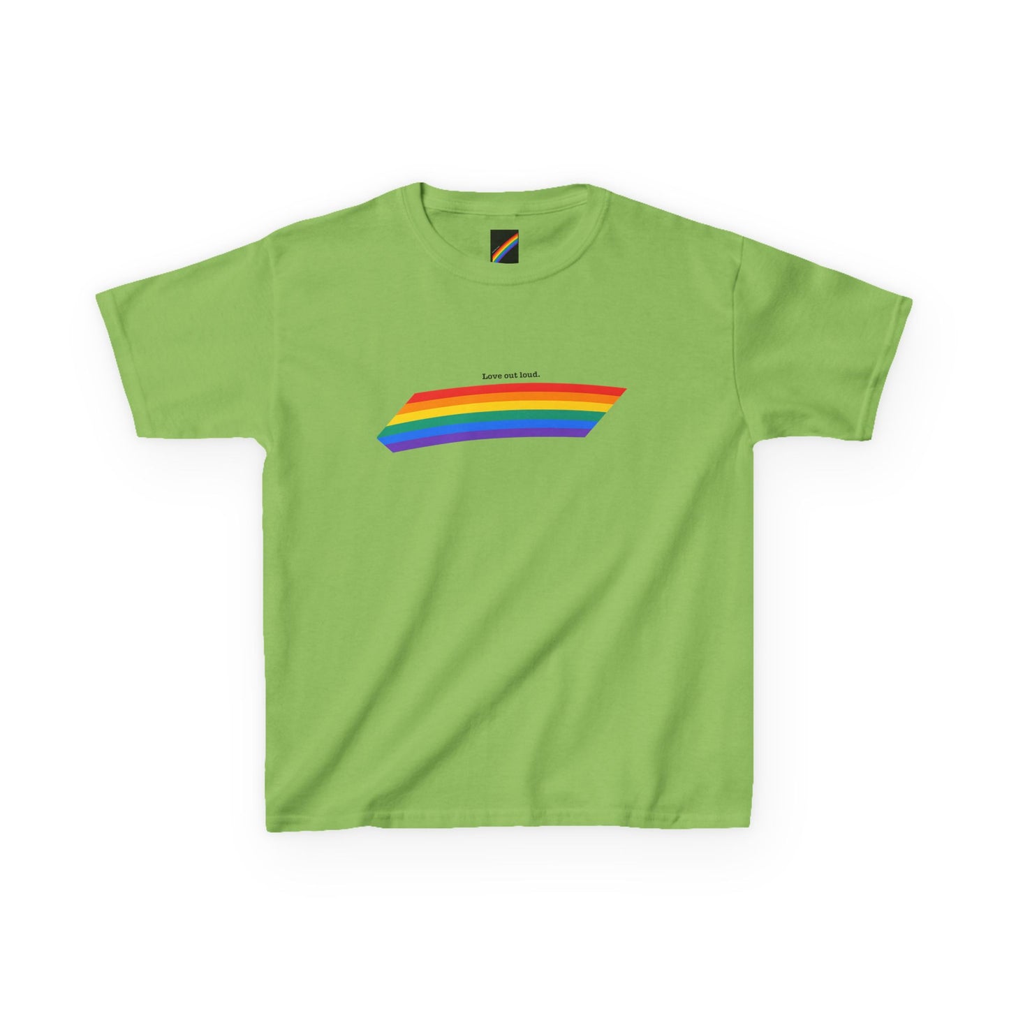 Kids Rainbow Graphic Tee - "Love out Loud" Design pride