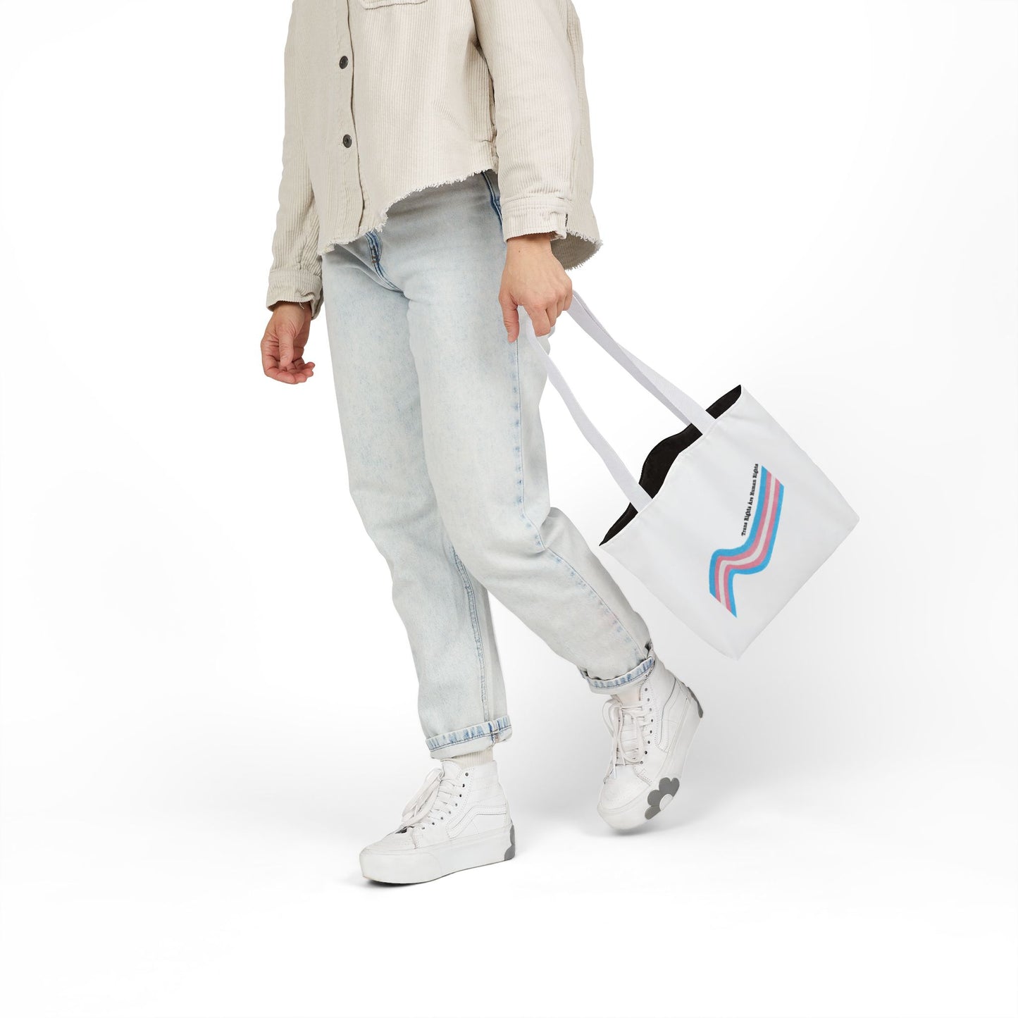Trans Pride Canvas Tote Bag with 5-Color Straps - Eco-Friendly & Stylish