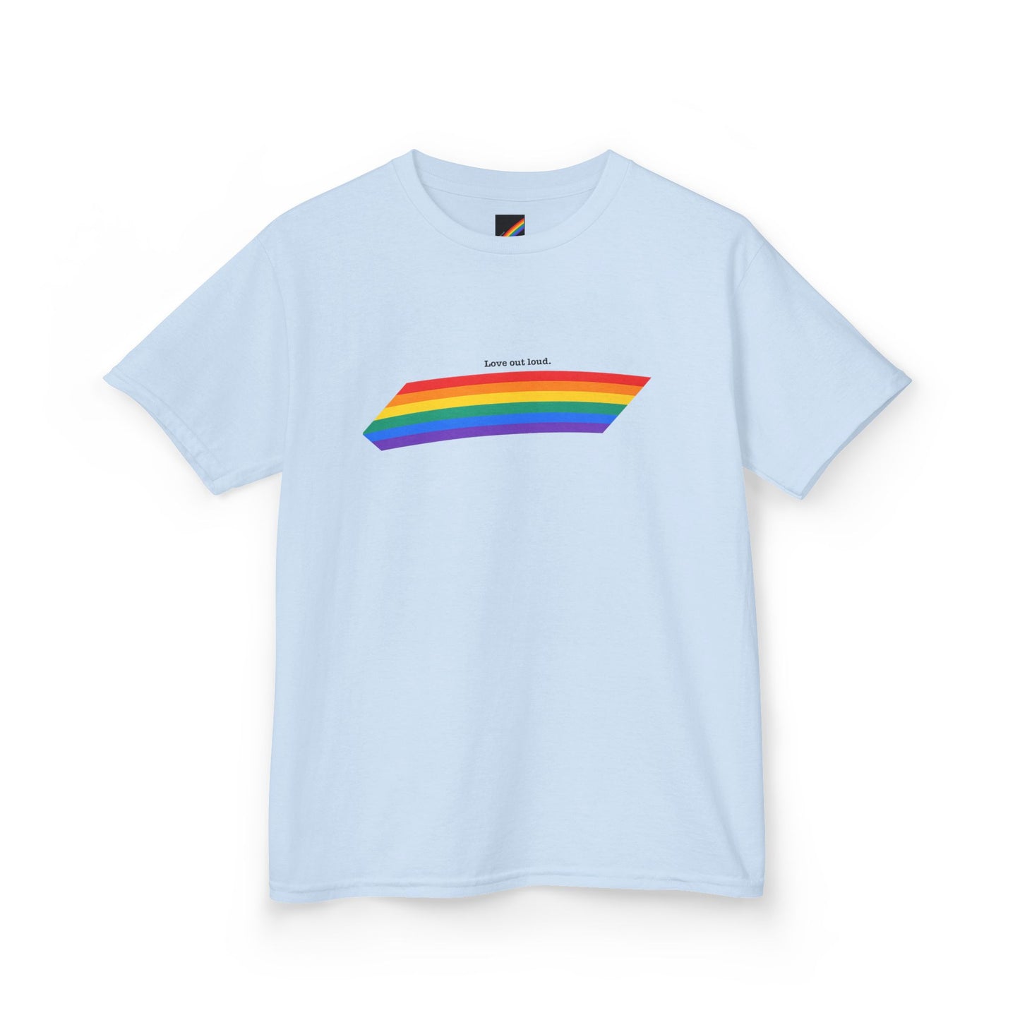 Kids Rainbow Graphic Tee - "Love out Loud" Design pride