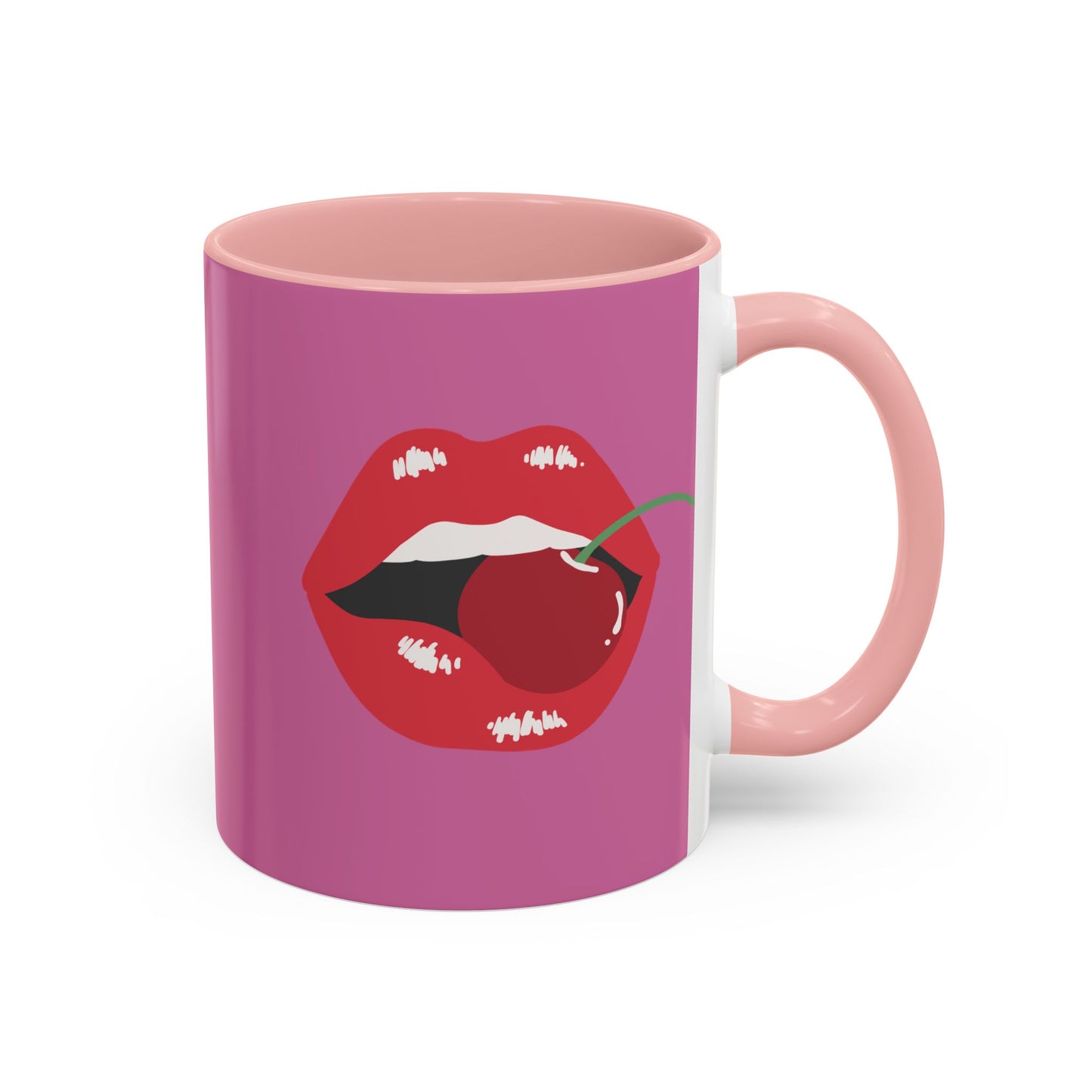 LGBT kiss girls Rainbow & Cherry Accent Coffee Mug - 11oz & 15oz