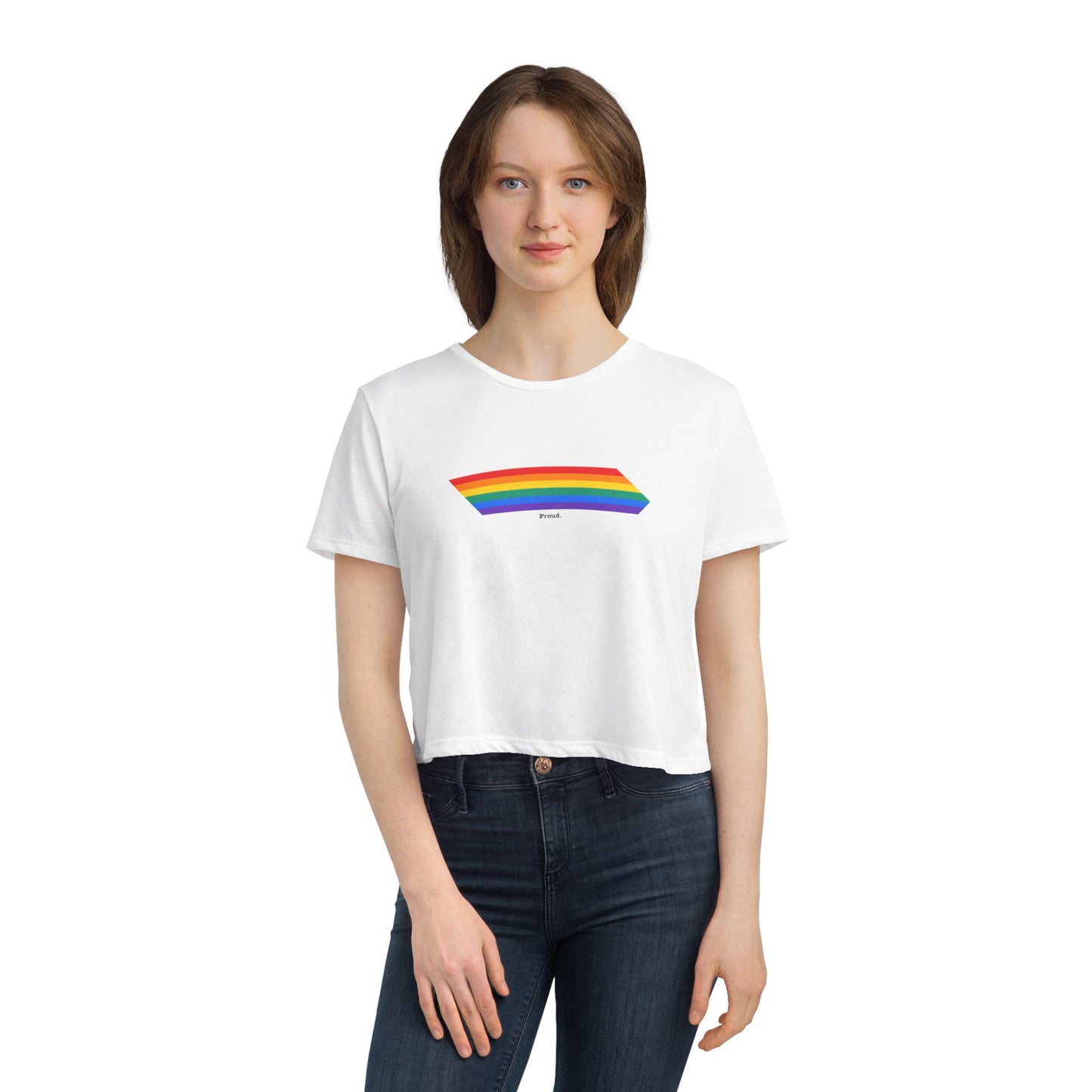 Proud Rainbow Cropped Tee - Flowy LGBT Pride Top