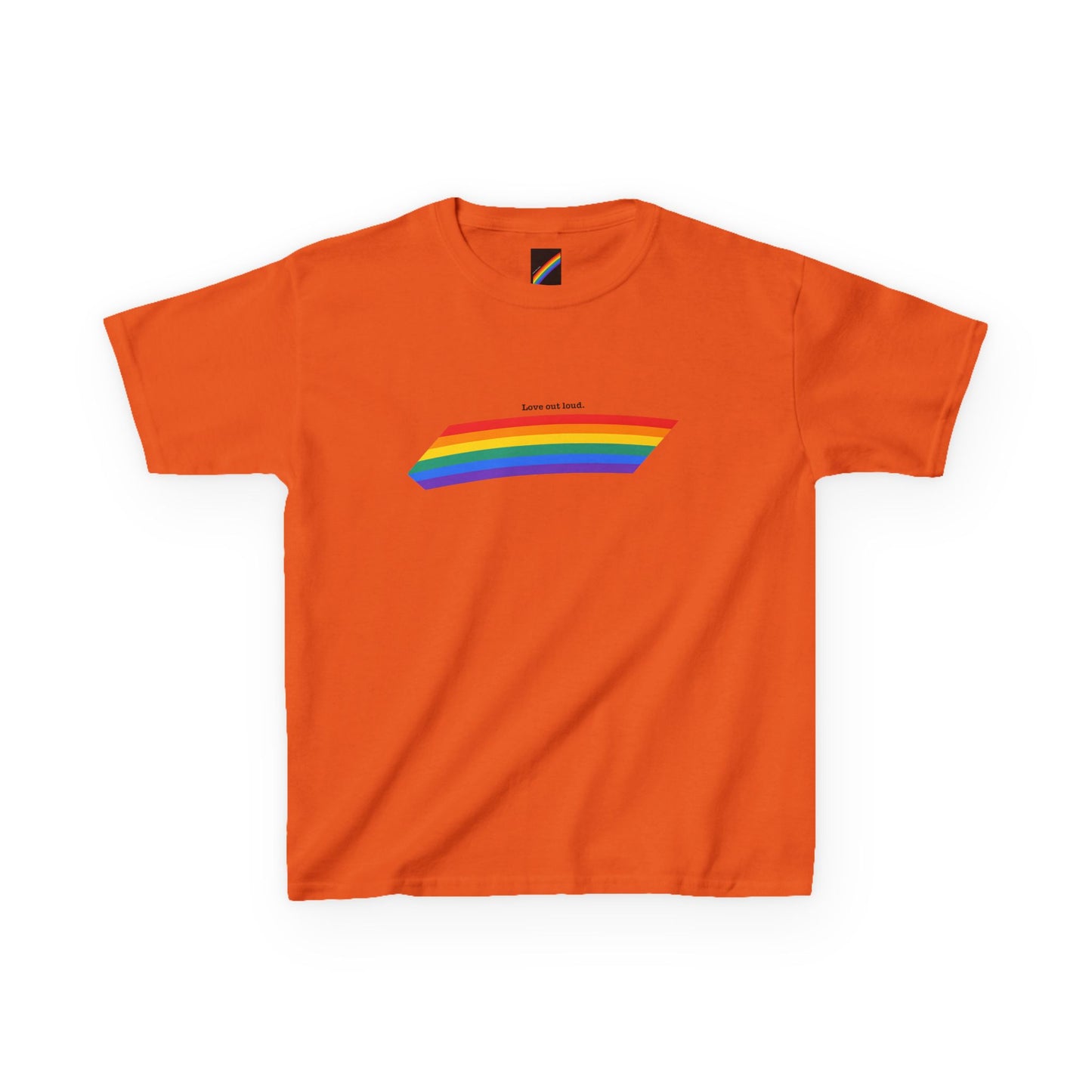 Kids Rainbow Graphic Tee - "Love out Loud" Design pride