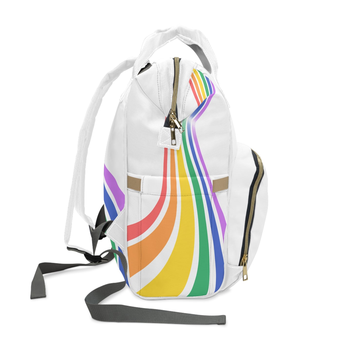 Stylish Multifunctional Diaper Backpack with Fun Warning Design