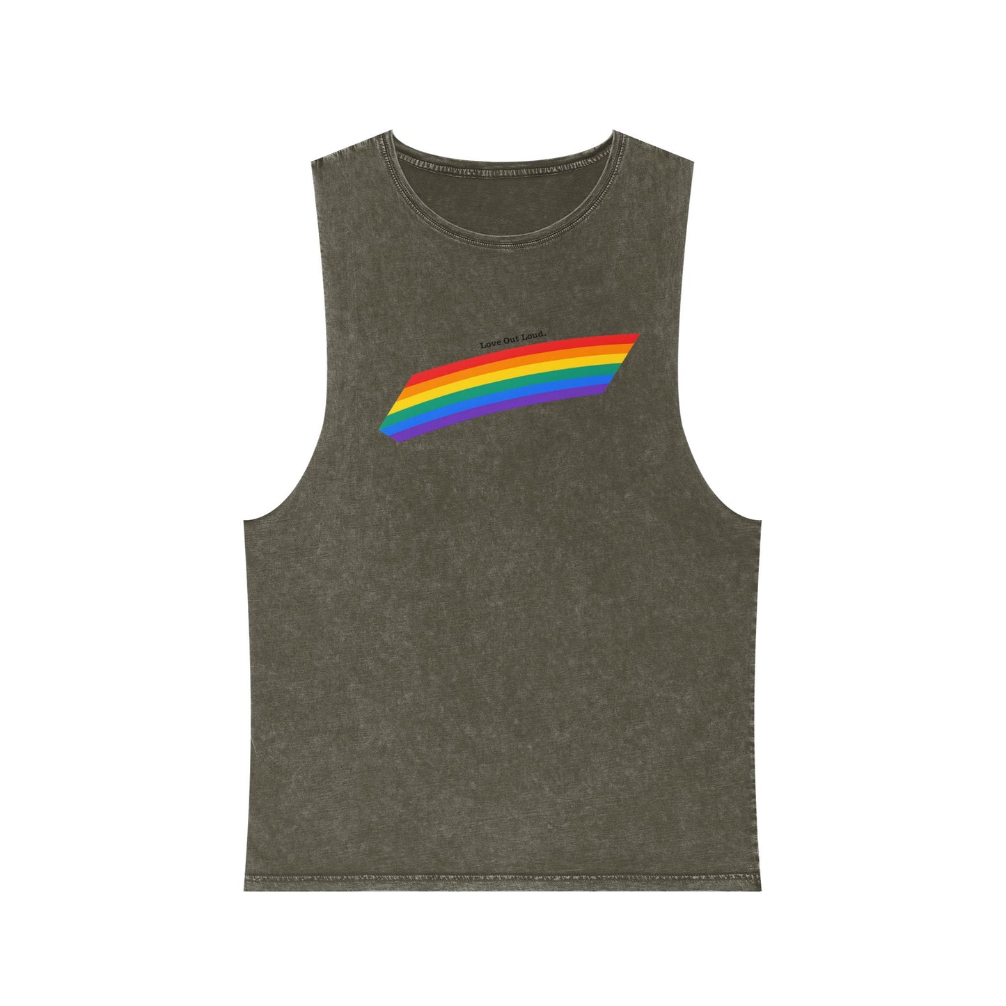 Unisex Stonewash Rainbow Pride Tank Top - Pride Apparel, Summer Essential