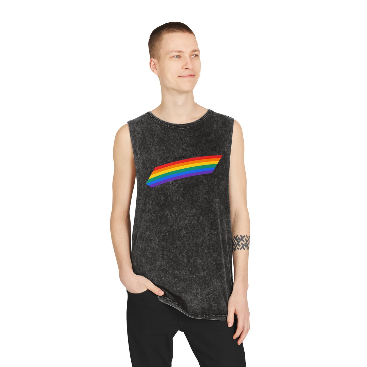 Unisex Stonewash Rainbow Pride Tank Top - Pride Apparel, Summer Essential