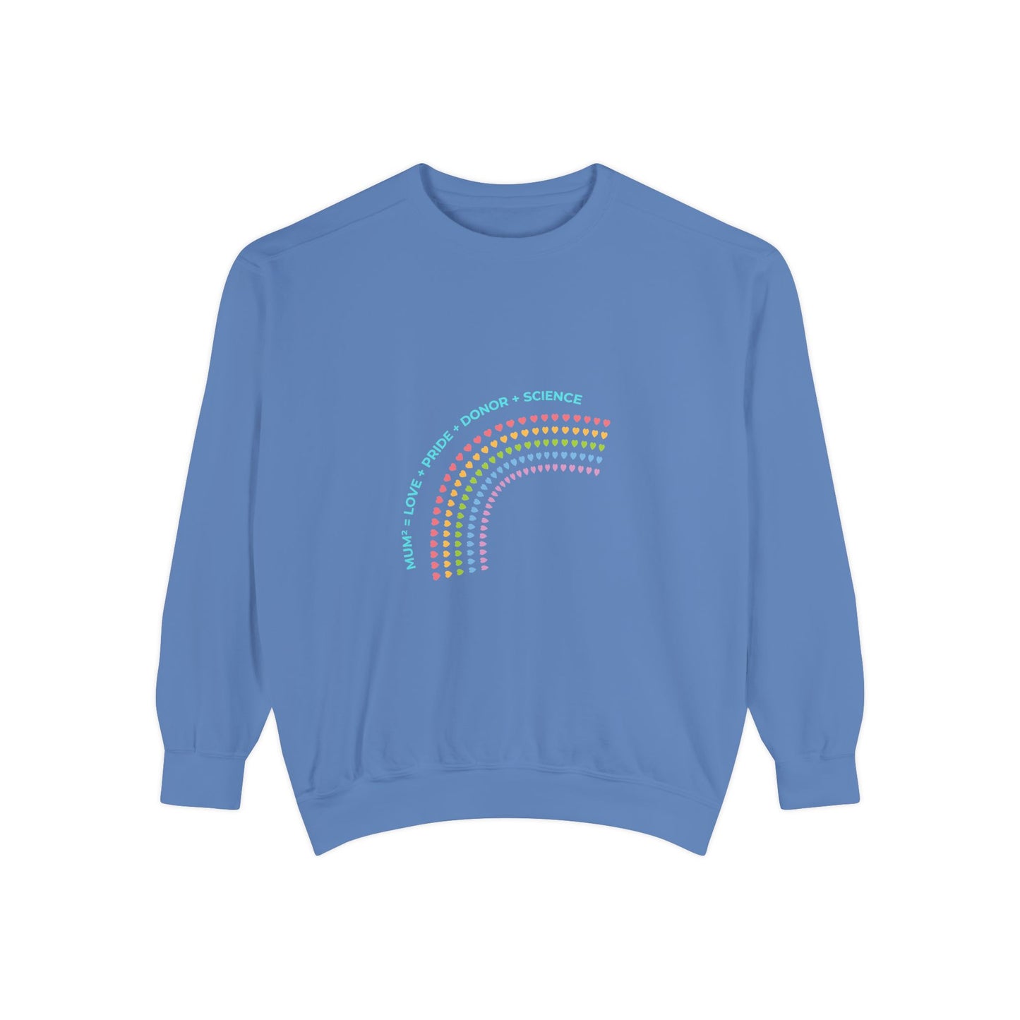 PRIDE MUMS2 Dot Rainbow Sweatshirt, Unisex Garment-Dyed Sweatshirt, Cozy Layering Piece, Perfect for Science Lovers, Gift for LGBTQ+ Ally