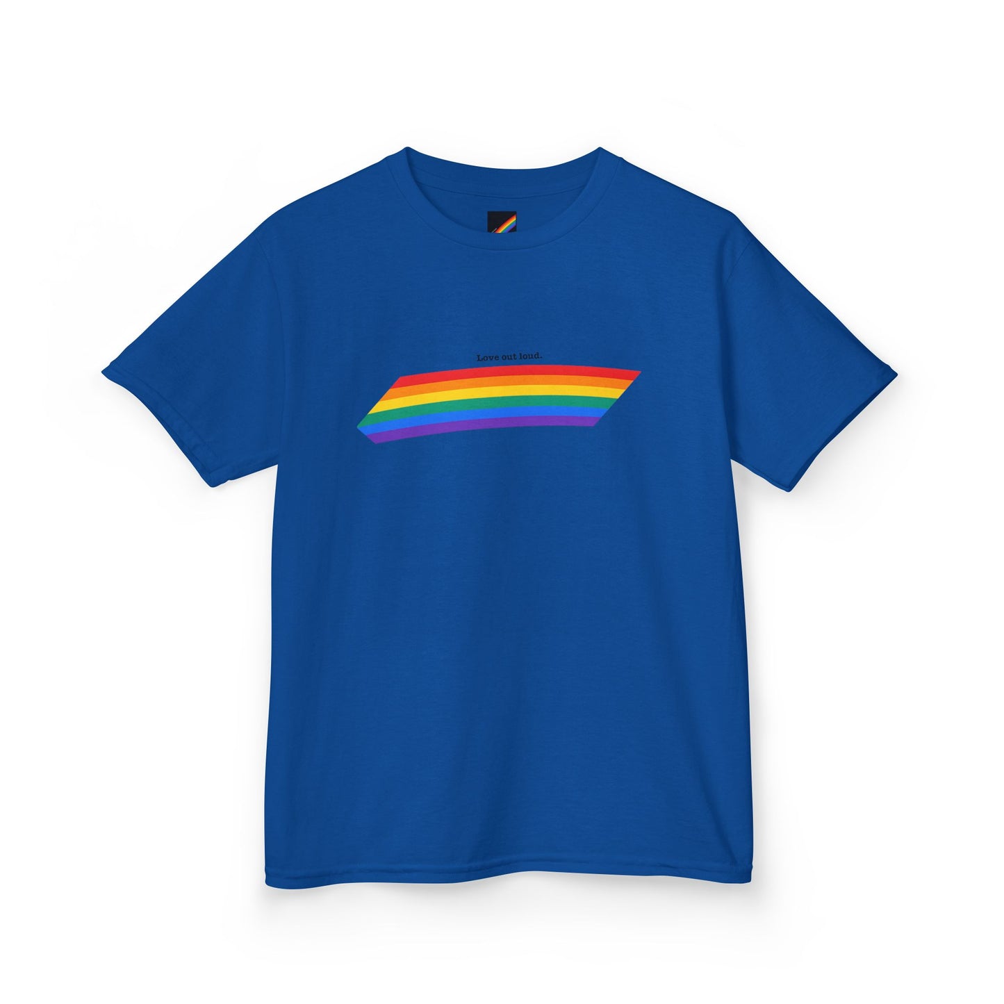 Kids Rainbow Graphic Tee - "Love out Loud" Design pride