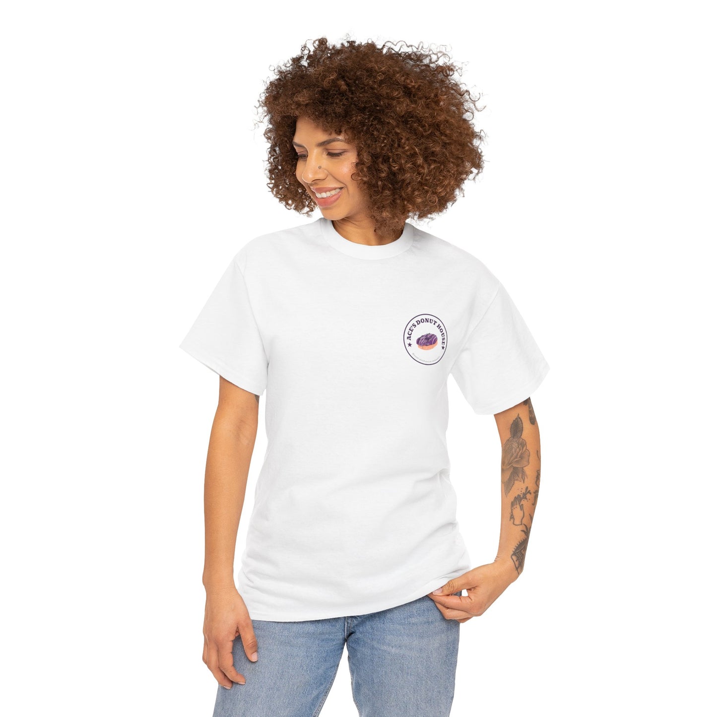 Unisex Heavy Cotton Tee - Ace and Aro fun tee "donut need sex or romance" Casual T-Shirt