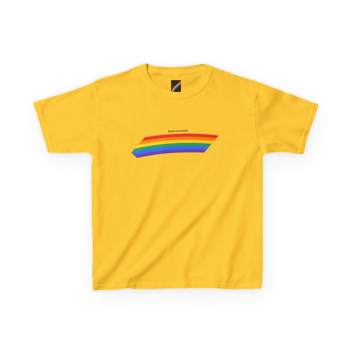 Kids Rainbow Graphic Tee - "Love out Loud" Design pride