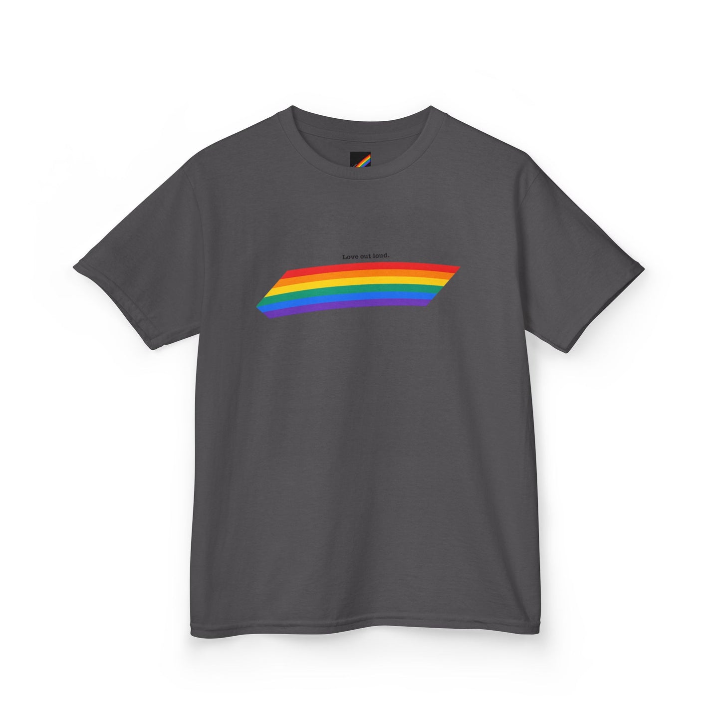 Kids Rainbow Graphic Tee - "Love out Loud" Design pride