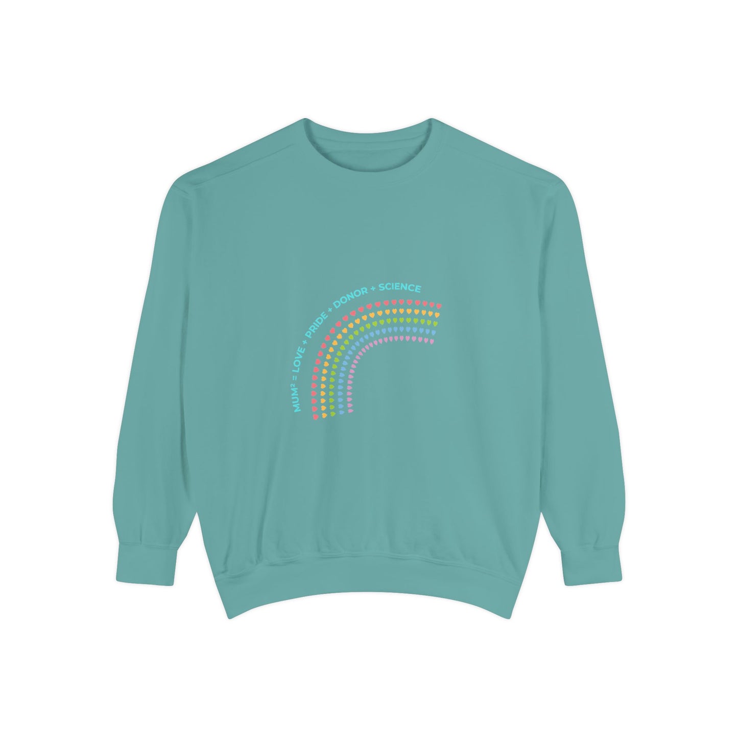 PRIDE MUMS2 Dot Rainbow Sweatshirt, Unisex Garment-Dyed Sweatshirt, Cozy Layering Piece, Perfect for Science Lovers, Gift for LGBTQ+ Ally