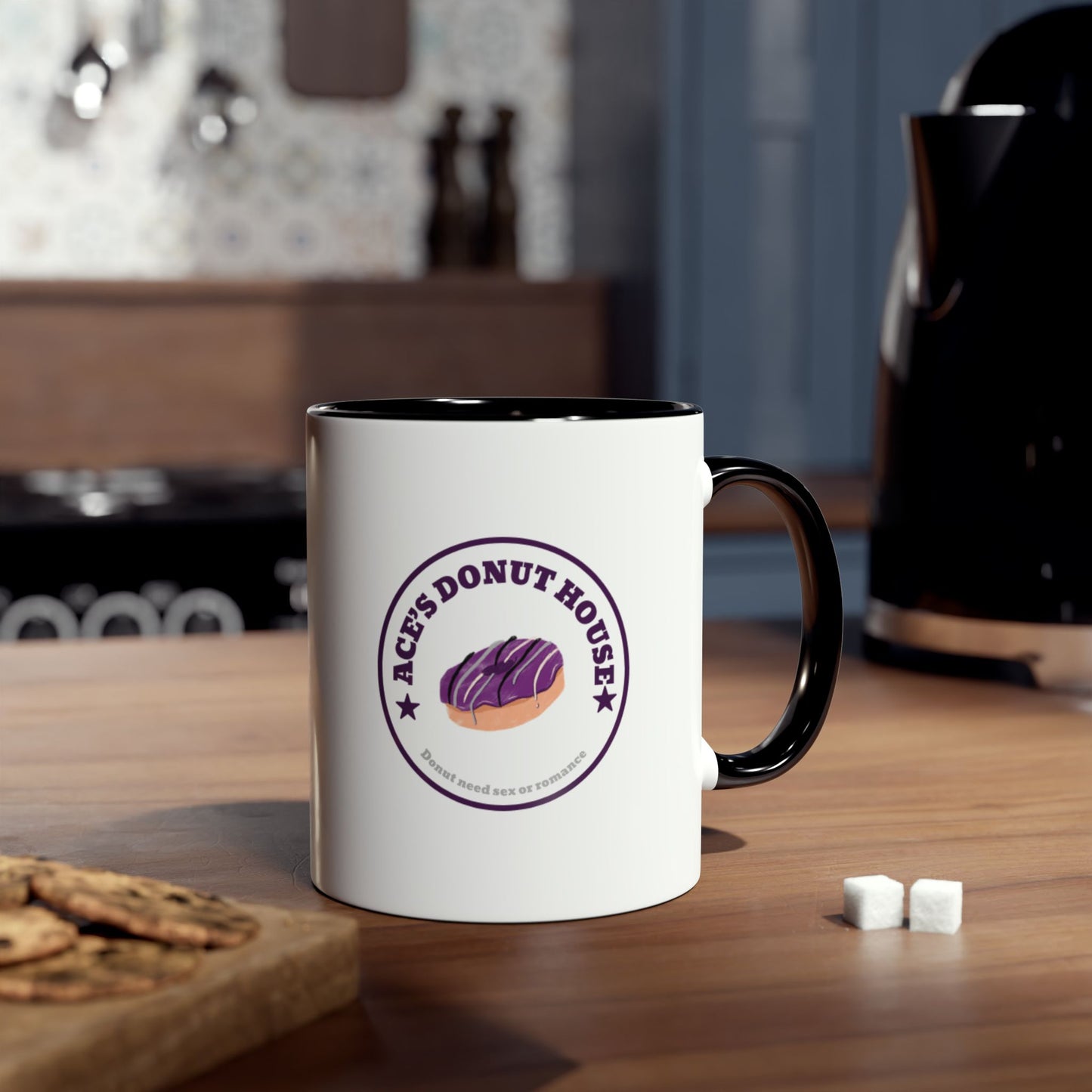 Mug - Asexual Pride Donut Pun Two-Tone Coffee Mug, 11oz