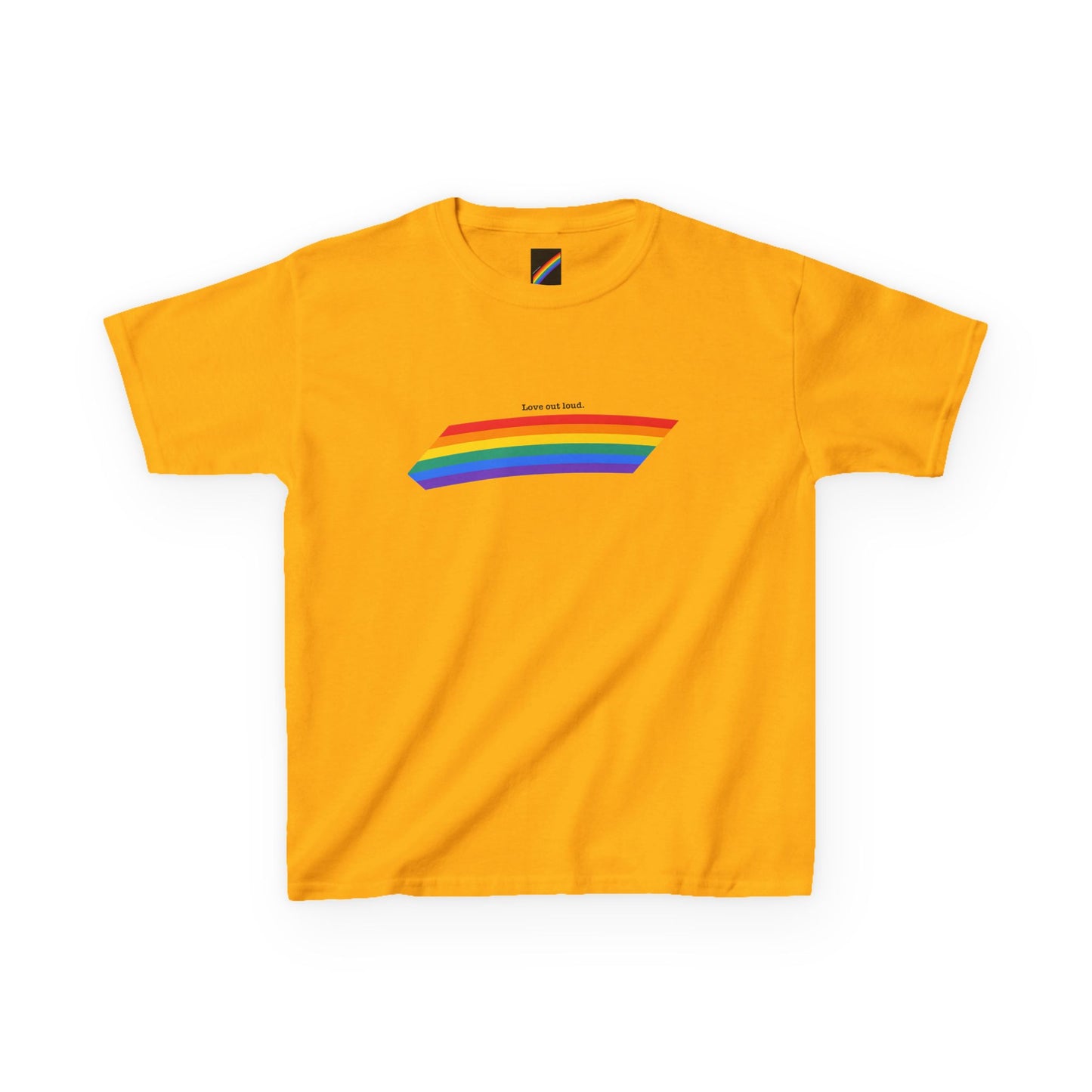 Kids Rainbow Graphic Tee - "Love out Loud" Design pride