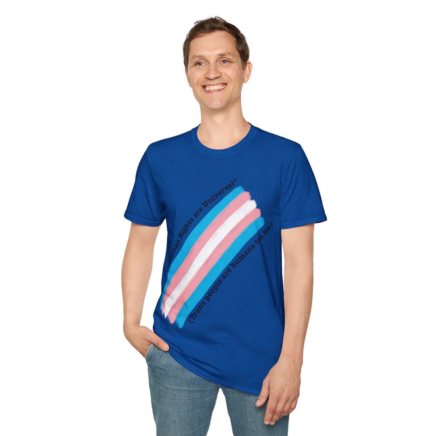 Unisex Softstyle T-Shirt - Trans Rights are Human Rights, Human Rights are Universal, LGBTQ+ Pride, Comfortable Casual Wear