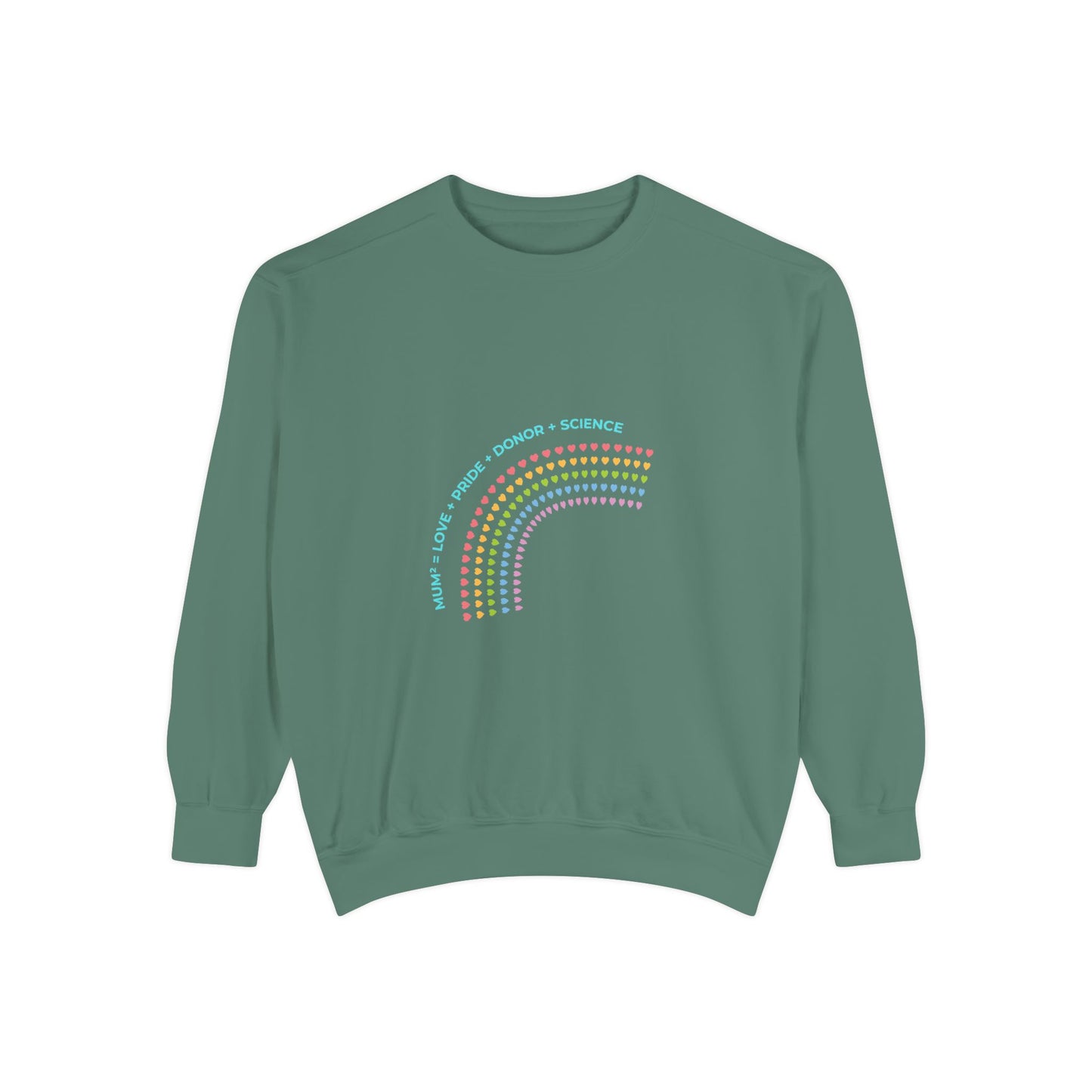 PRIDE MUMS2 Dot Rainbow Sweatshirt, Unisex Garment-Dyed Sweatshirt, Cozy Layering Piece, Perfect for Science Lovers, Gift for LGBTQ+ Ally