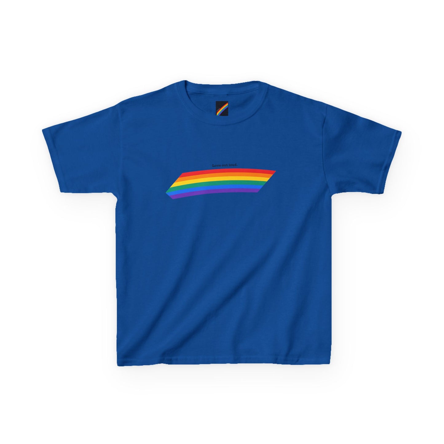 Kids Rainbow Graphic Tee - "Love out Loud" Design pride