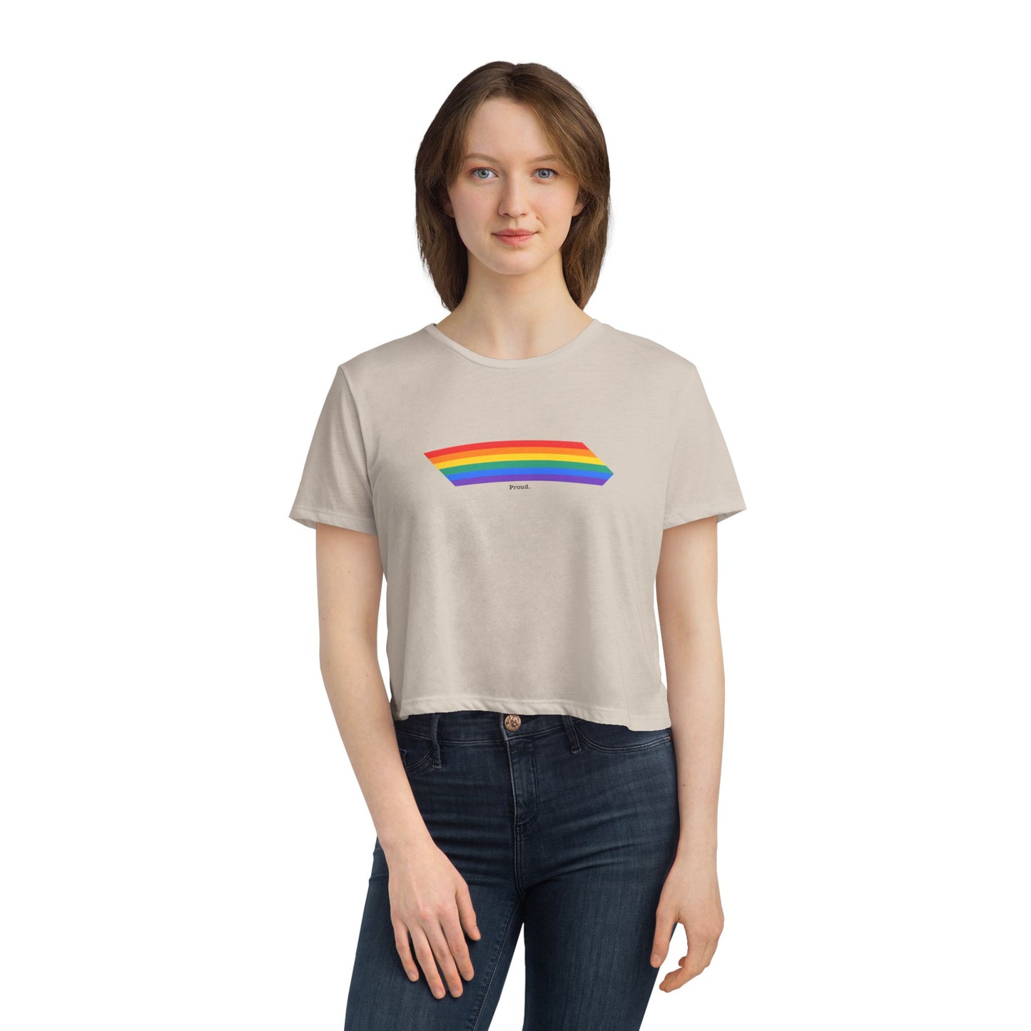 Proud Rainbow Cropped Tee - Flowy LGBT Pride Top