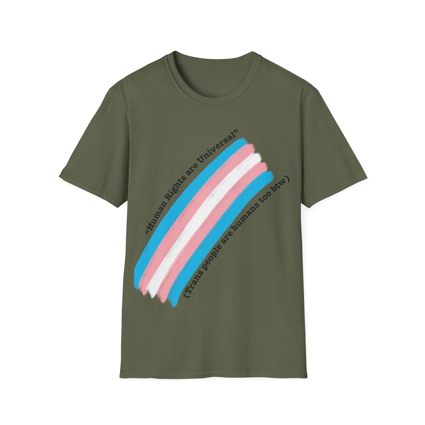 Unisex Softstyle T-Shirt - Trans Rights are Human Rights, Human Rights are Universal, LGBTQ+ Pride, Comfortable Casual Wear