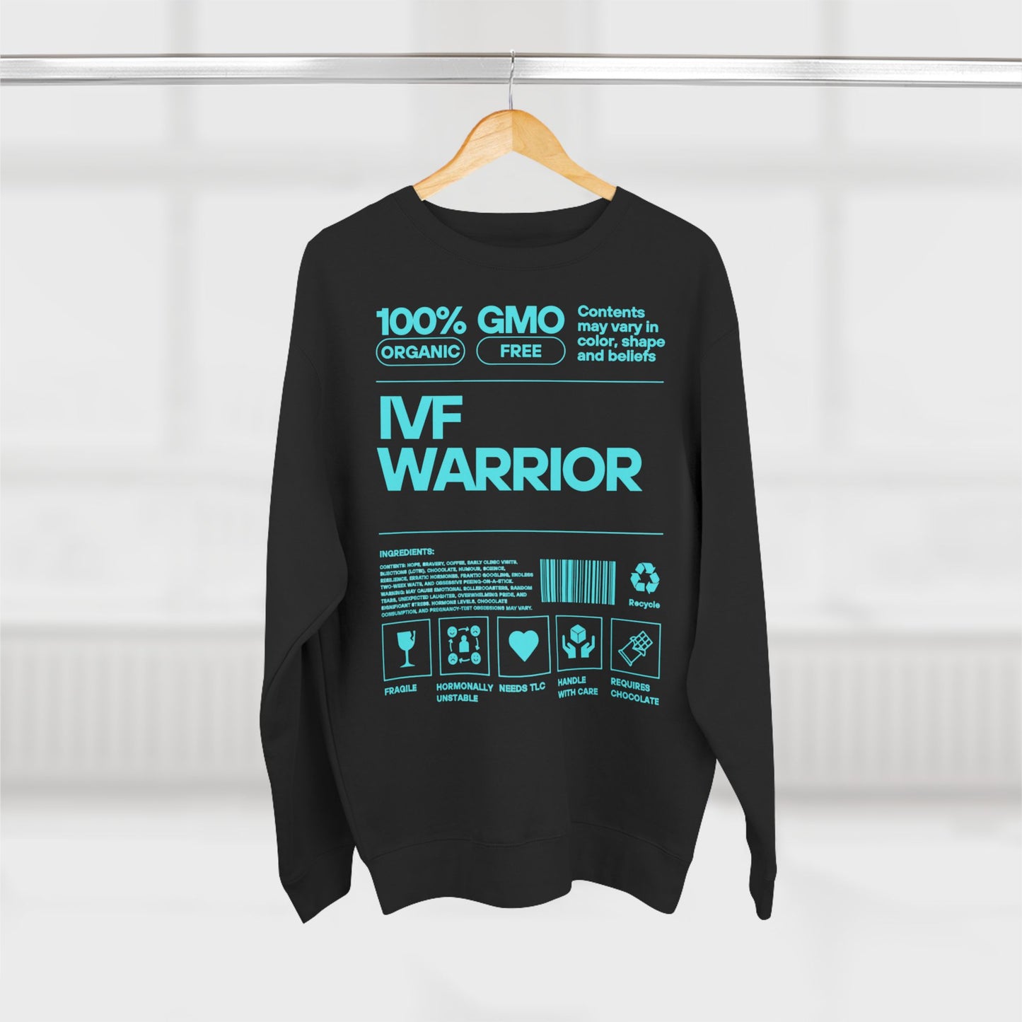 IVF Warrior Crewneck Sweatshirt, Infertility Awareness Jumper, Fertility Support Pullover, TTC Gift Shirt, IVF Survivor Sweater