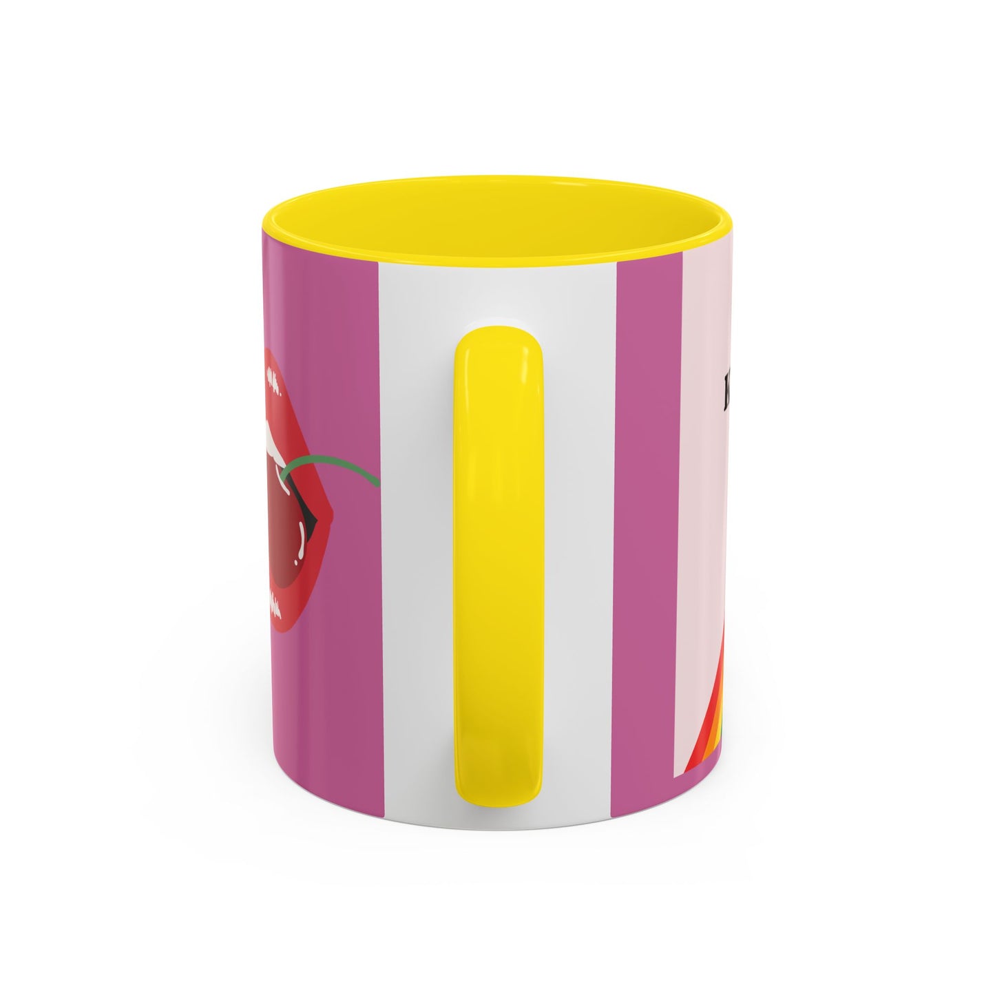 LGBT kiss girls Rainbow & Cherry Accent Coffee Mug - 11oz & 15oz
