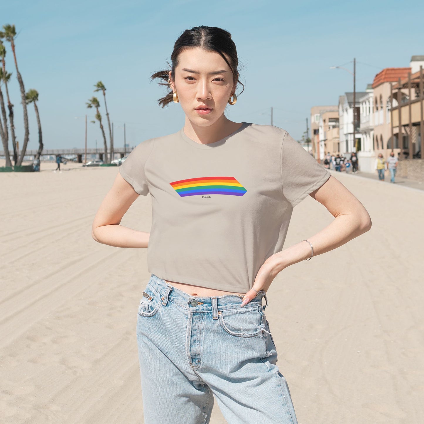 Proud Rainbow Cropped Tee - Flowy LGBT Pride Top