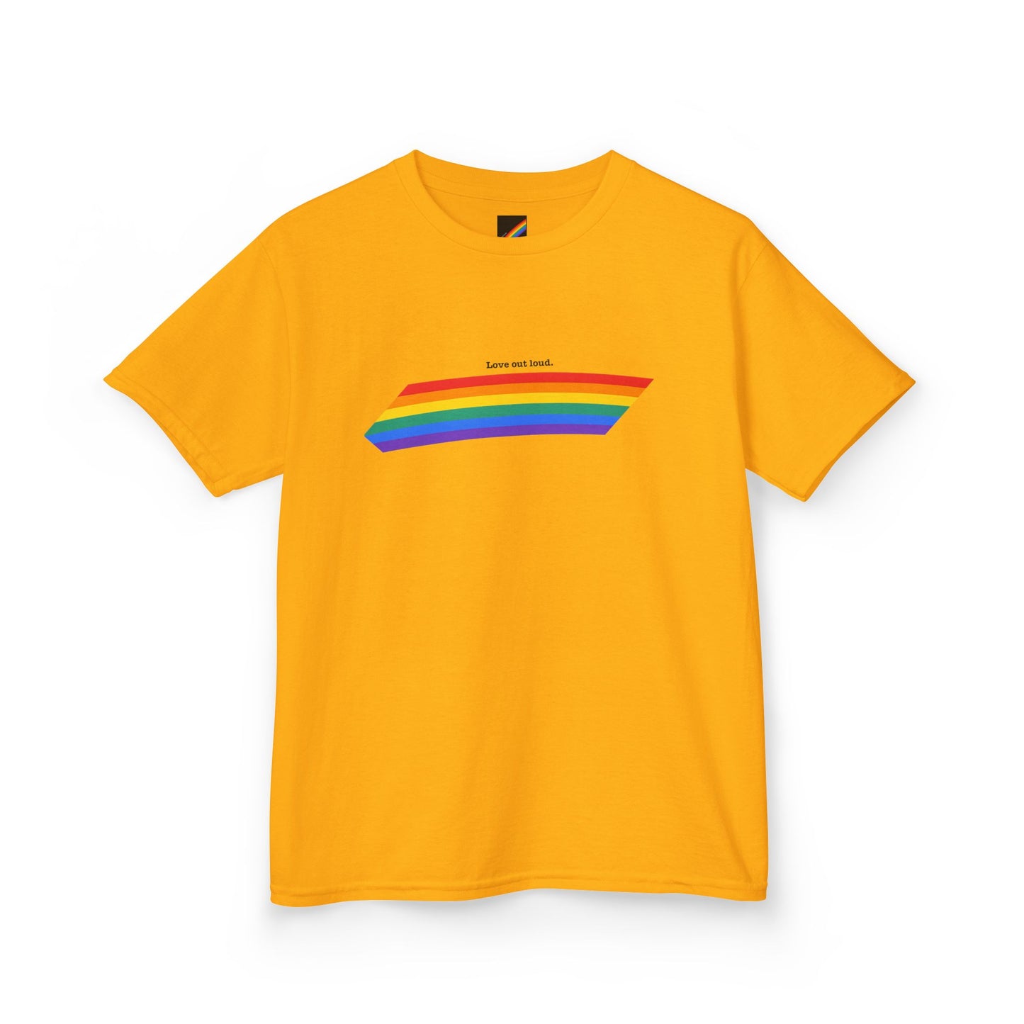 Kids Rainbow Graphic Tee - "Love out Loud" Design pride