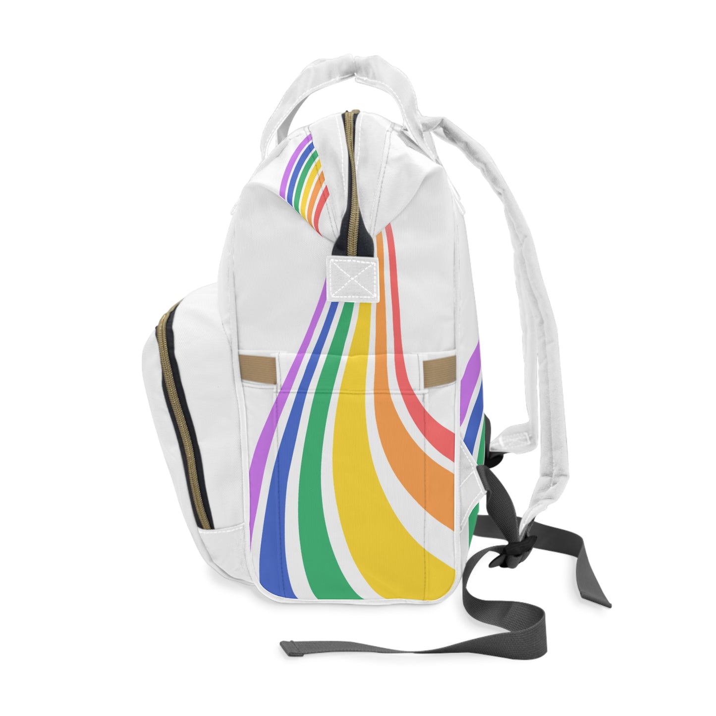 Stylish Multifunctional Diaper Backpack with Fun Warning Design