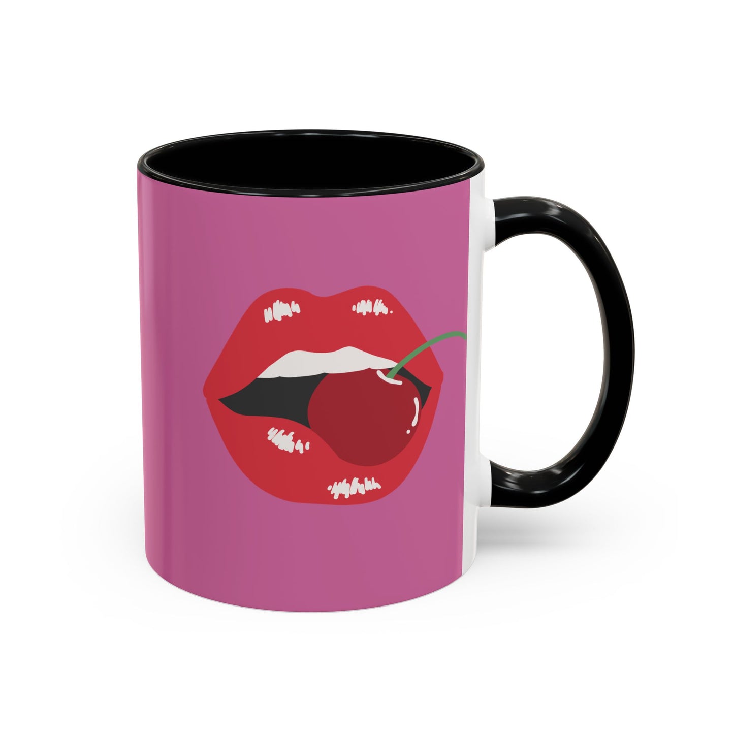 LGBT kiss girls Rainbow & Cherry Accent Coffee Mug - 11oz & 15oz