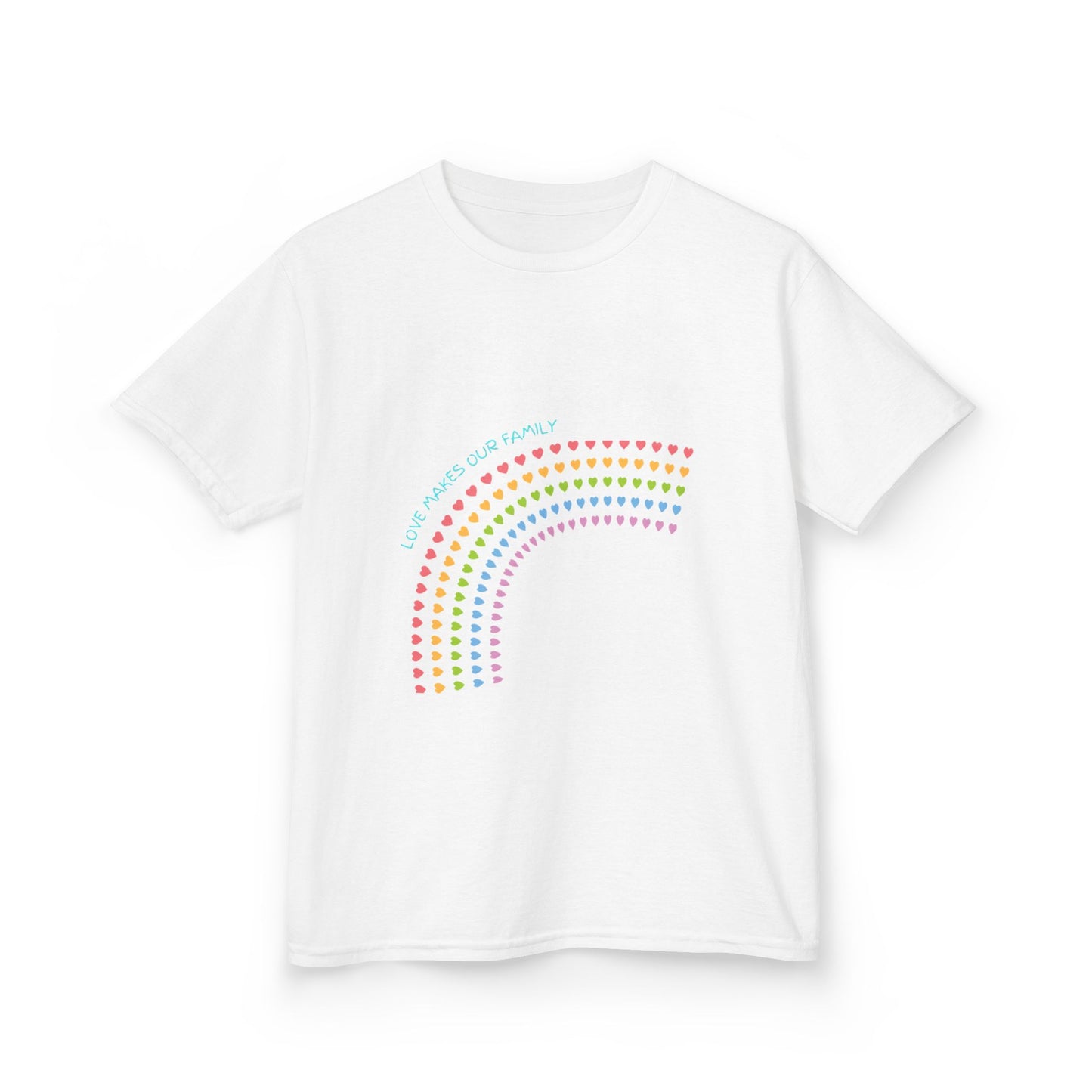 PRIDE FAMILY KIDS Rainbow Heart Kids T-Shirt | Fun Family Shirt, Kids Apparel, Birthday Gift, Unique Style, Rainbow Design