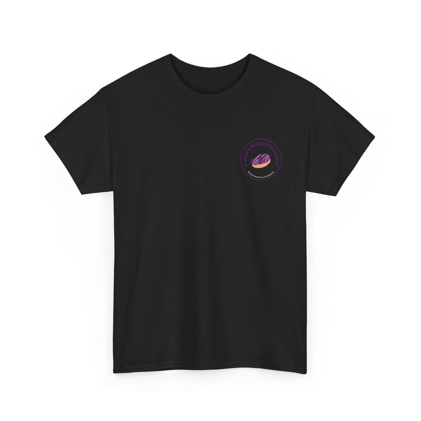 Unisex Heavy Cotton Tee - Ace and Aro fun tee "donut need sex or romance" Casual T-Shirt