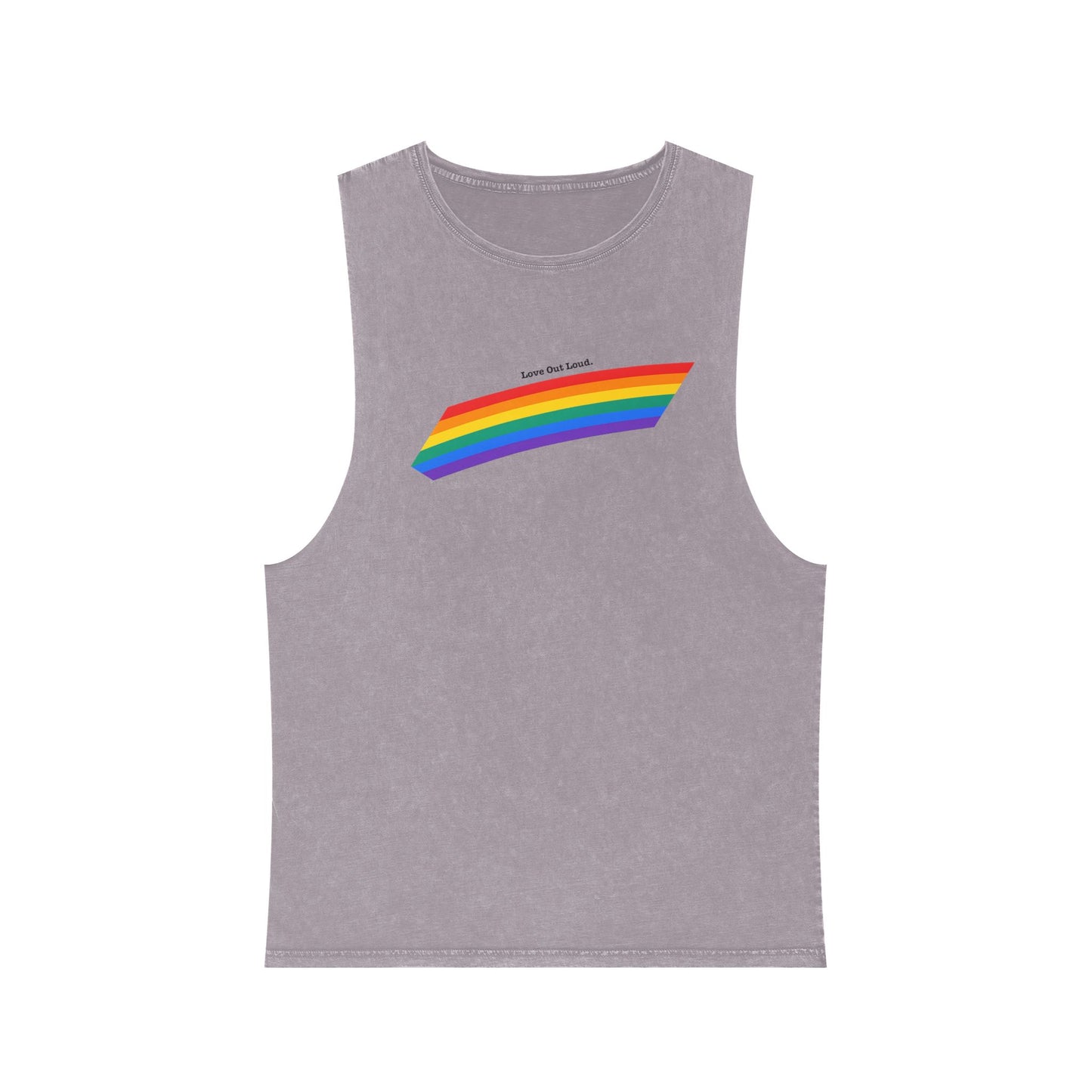 Unisex Stonewash Rainbow Pride Tank Top - Pride Apparel, Summer Essential