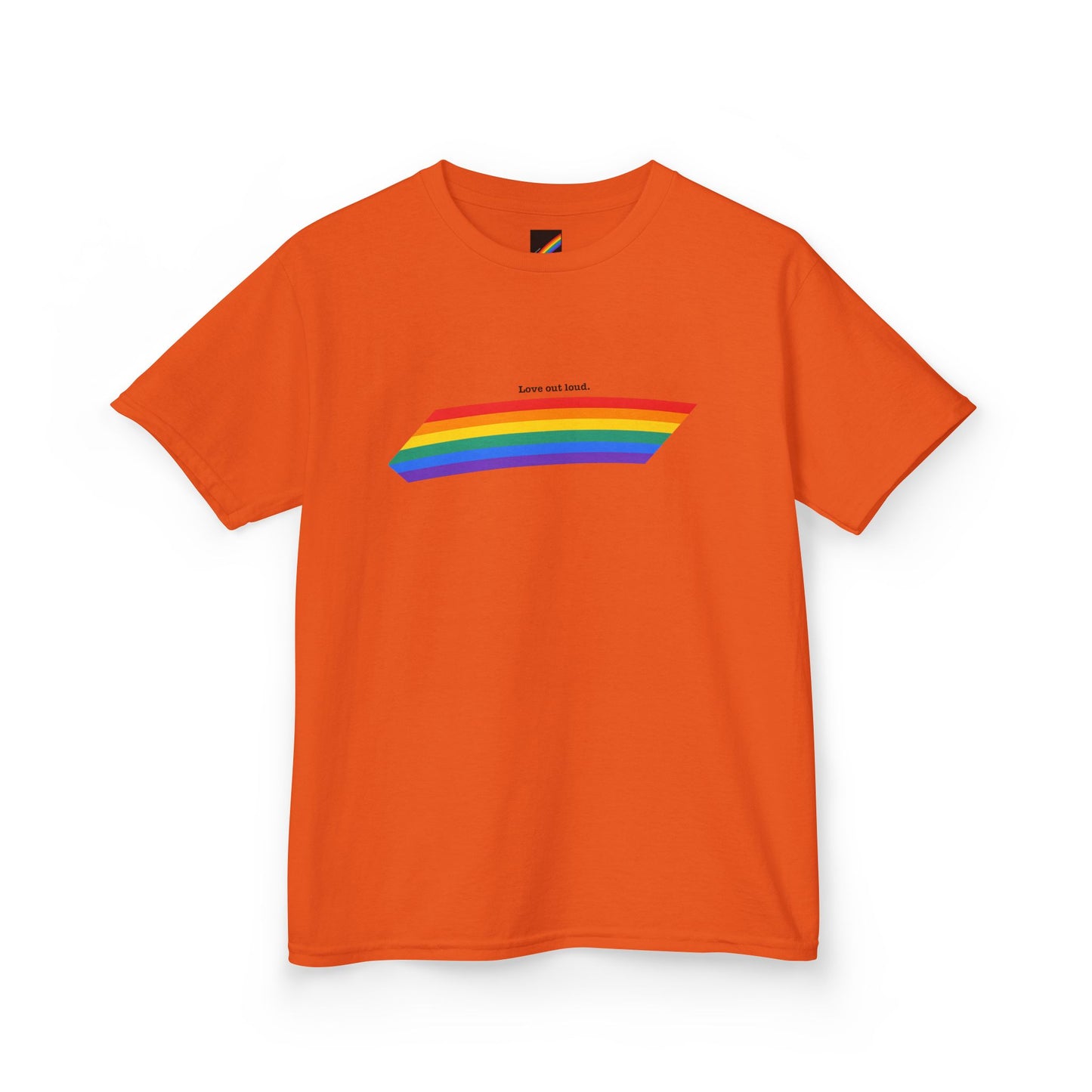 Kids Rainbow Graphic Tee - "Love out Loud" Design pride