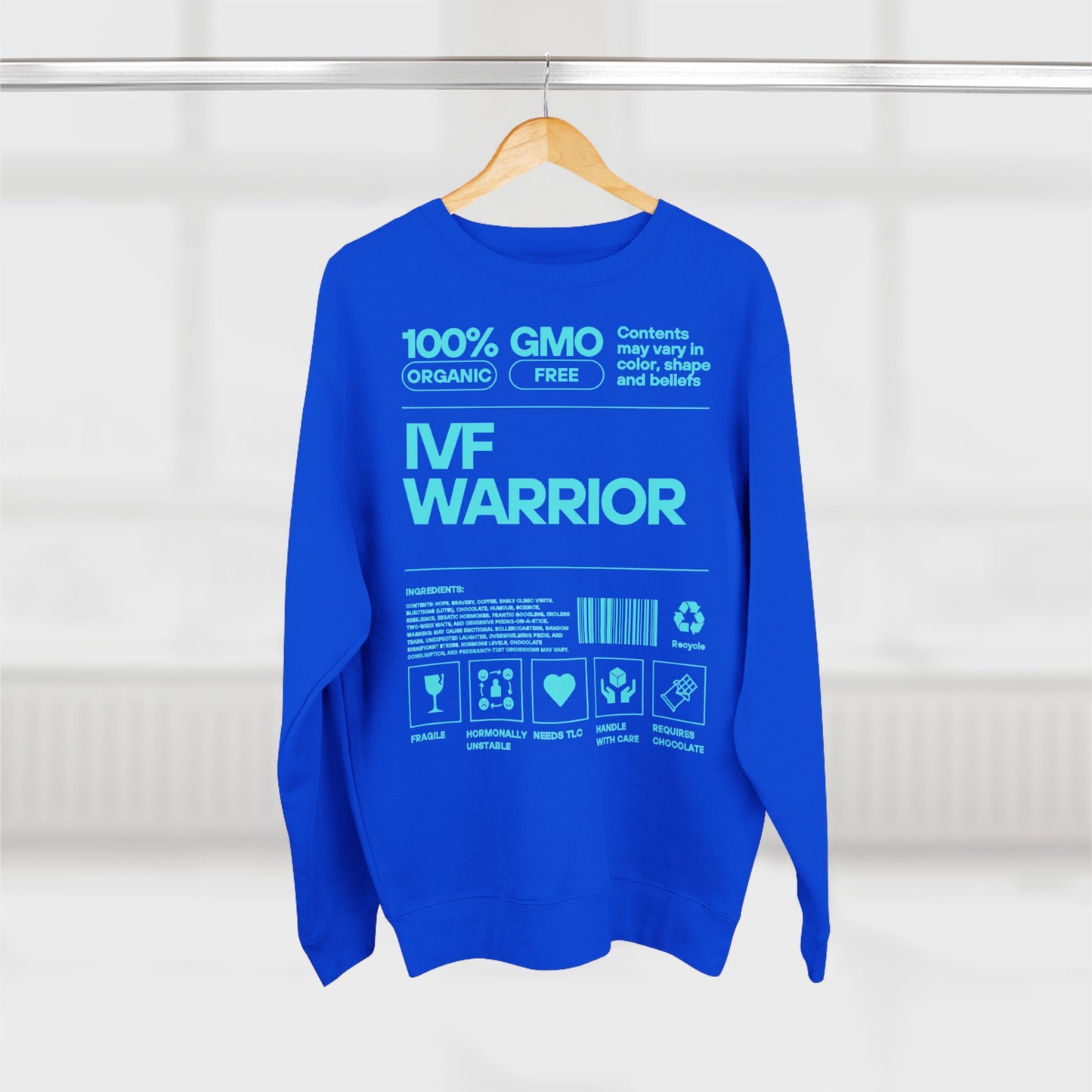 IVF Warrior Crewneck Sweatshirt, Infertility Awareness Jumper, Fertility Support Pullover, TTC Gift Shirt, IVF Survivor Sweater