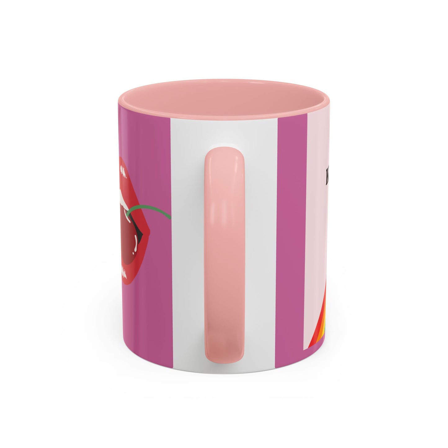 LGBT kiss girls Rainbow & Cherry Accent Coffee Mug - 11oz & 15oz