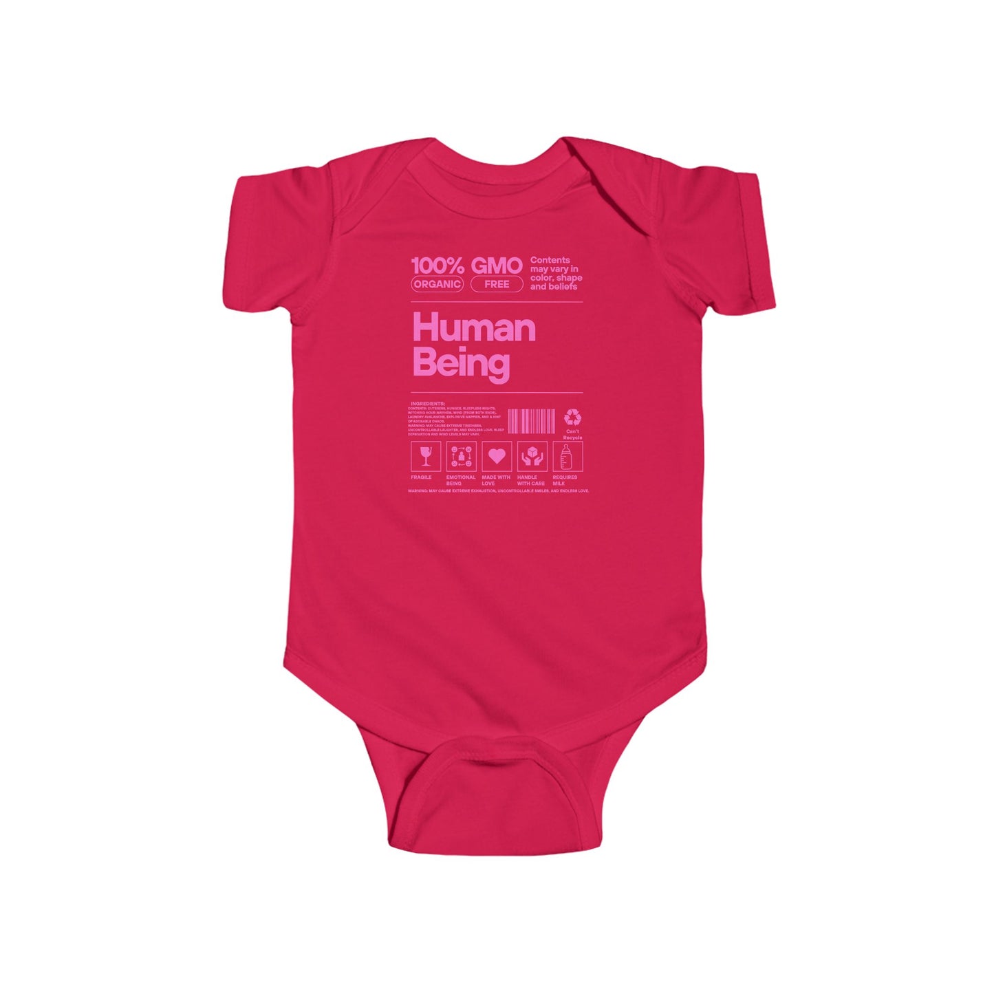 Funny Human Being Logo Infant Bodysuit, Baby Grow Gift, Cute Newborn Romper, Infant One-Piece Outfit, Toddler Jumpsuit, Gender Neutral Baby