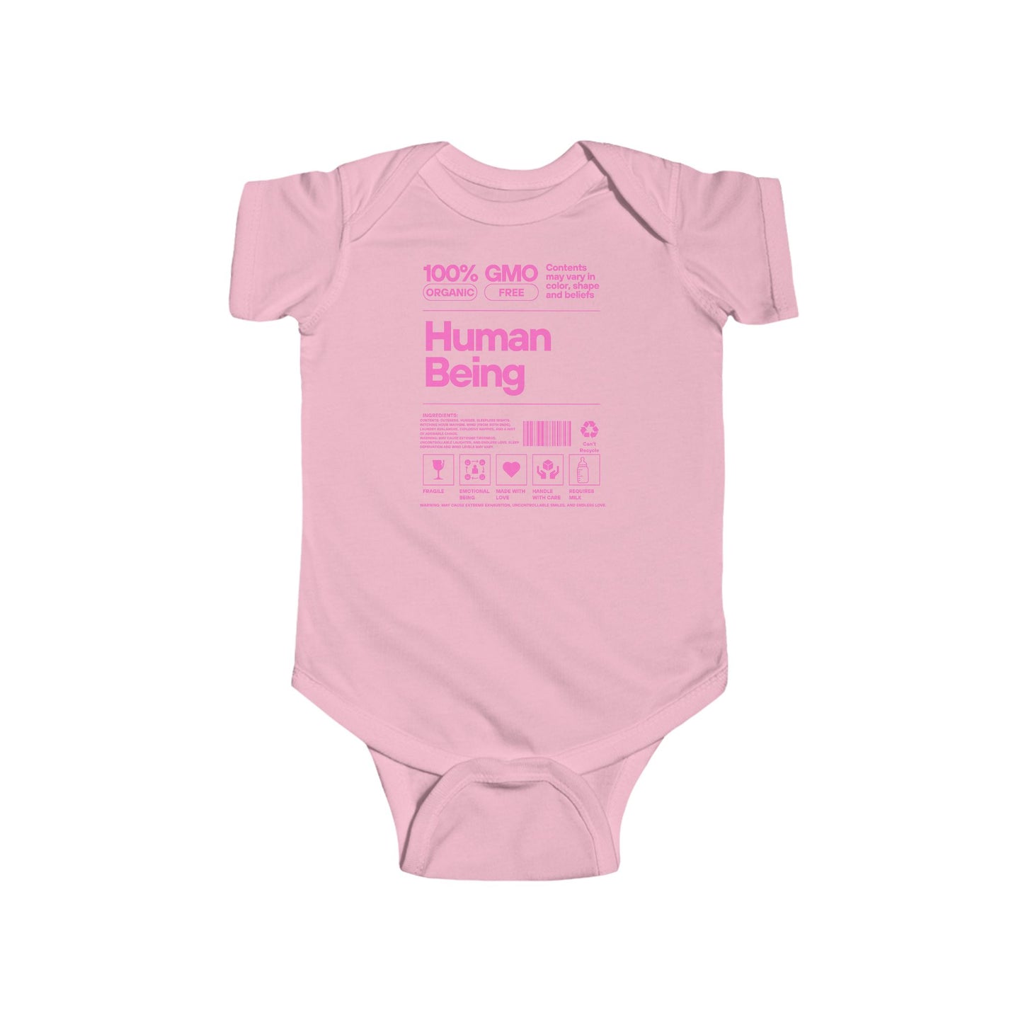 Funny Human Being Logo Infant Bodysuit, Baby Grow Gift, Cute Newborn Romper, Infant One-Piece Outfit, Toddler Jumpsuit, Gender Neutral Baby