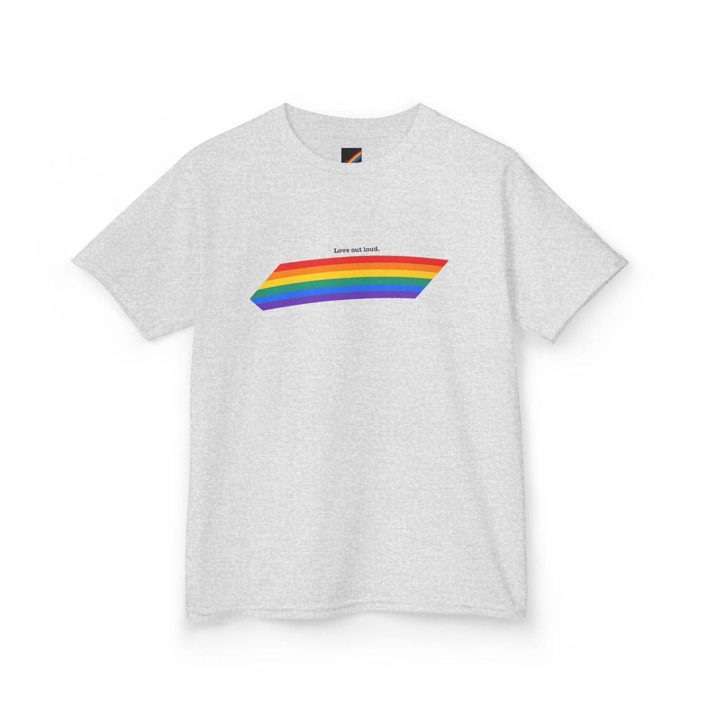 Kids Rainbow Graphic Tee - "Love out Loud" Design pride