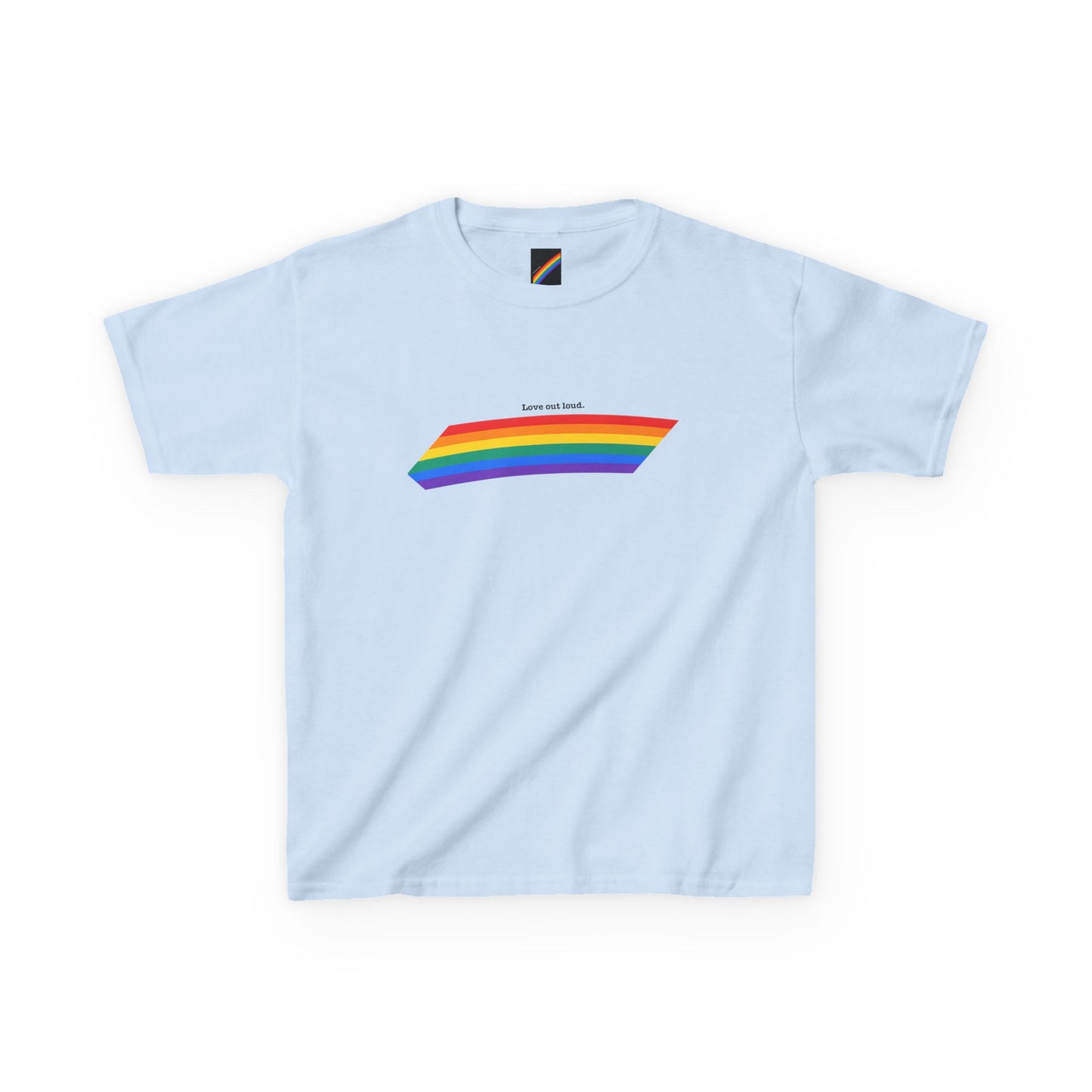 Kids Rainbow Graphic Tee - "Love out Loud" Design pride