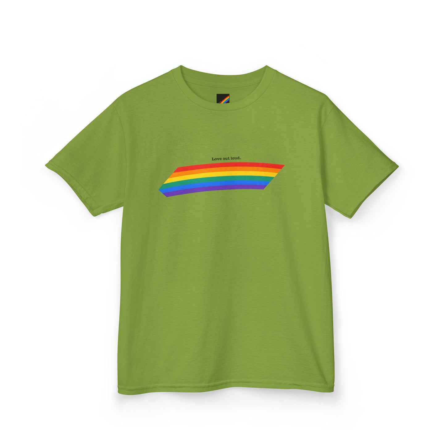 Kids Rainbow Graphic Tee - "Love out Loud" Design pride