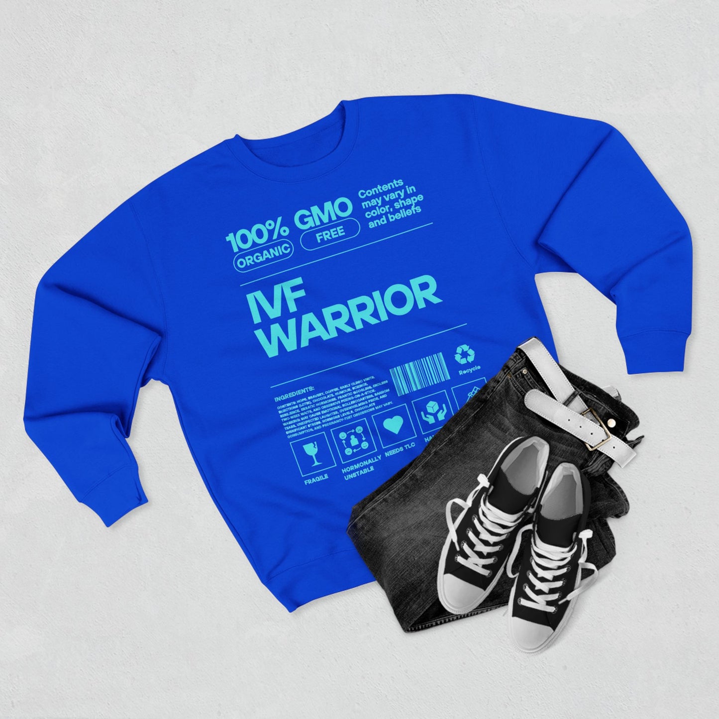 IVF Warrior Crewneck Sweatshirt, Infertility Awareness Jumper, Fertility Support Pullover, TTC Gift Shirt, IVF Survivor Sweater