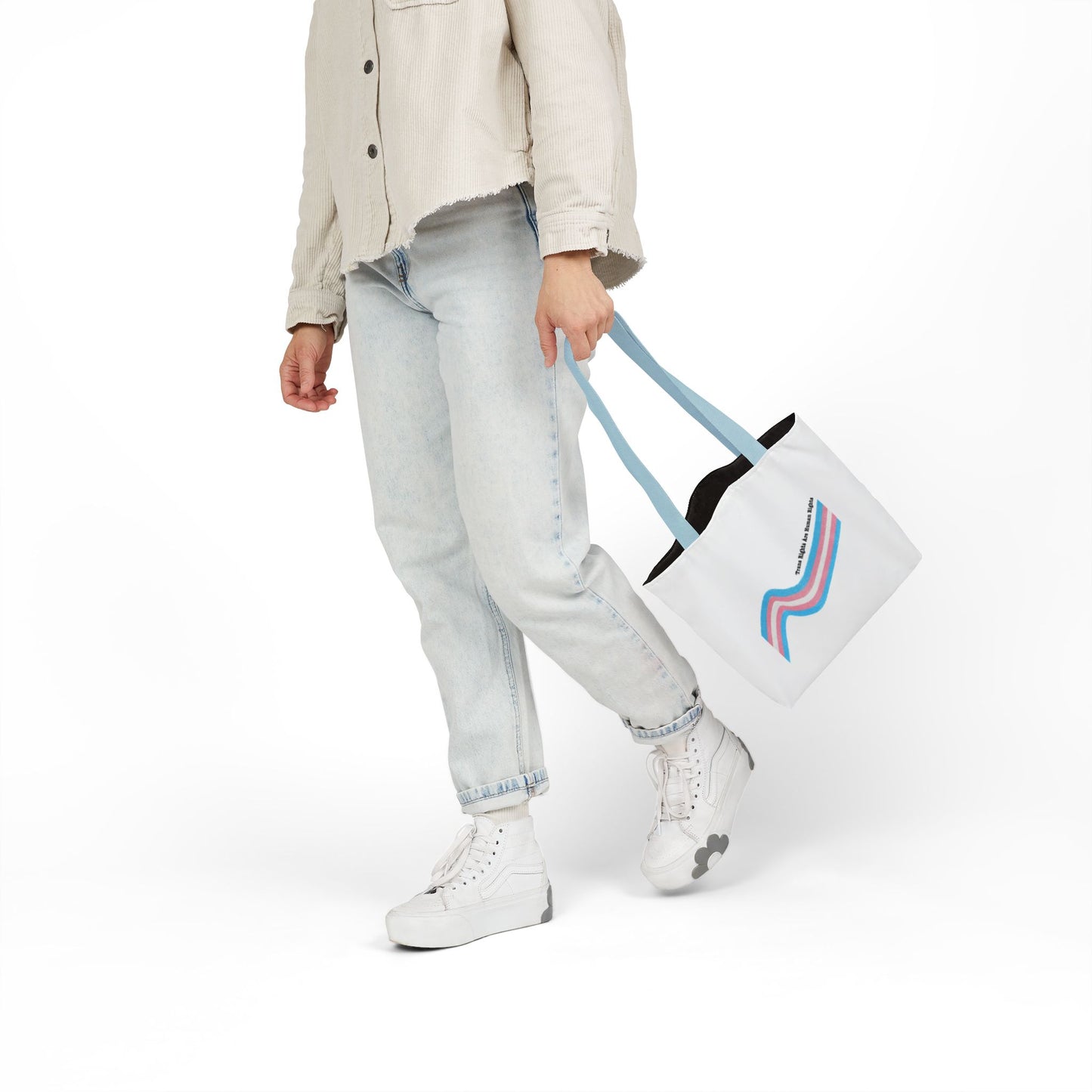 Trans Pride Canvas Tote Bag with 5-Color Straps - Eco-Friendly & Stylish